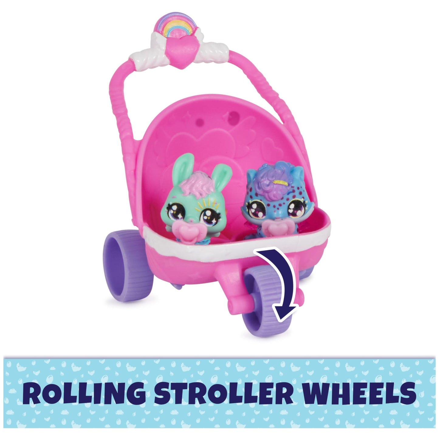 HATCHIMALS Alive, Set de Juego con carriola de Juguete, 2 Minifiguras en Huevos Que se rompen Solos, Juguetes para niños