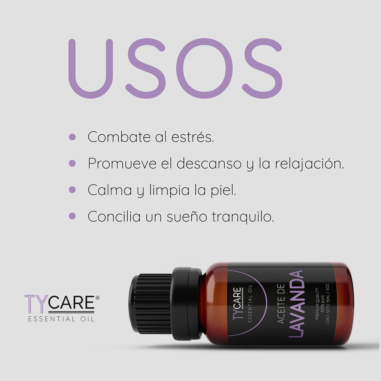 Aceite Esencial de Lavanda TY CARE Dulce y Herbáceo Premium 100% Puro 15 ML