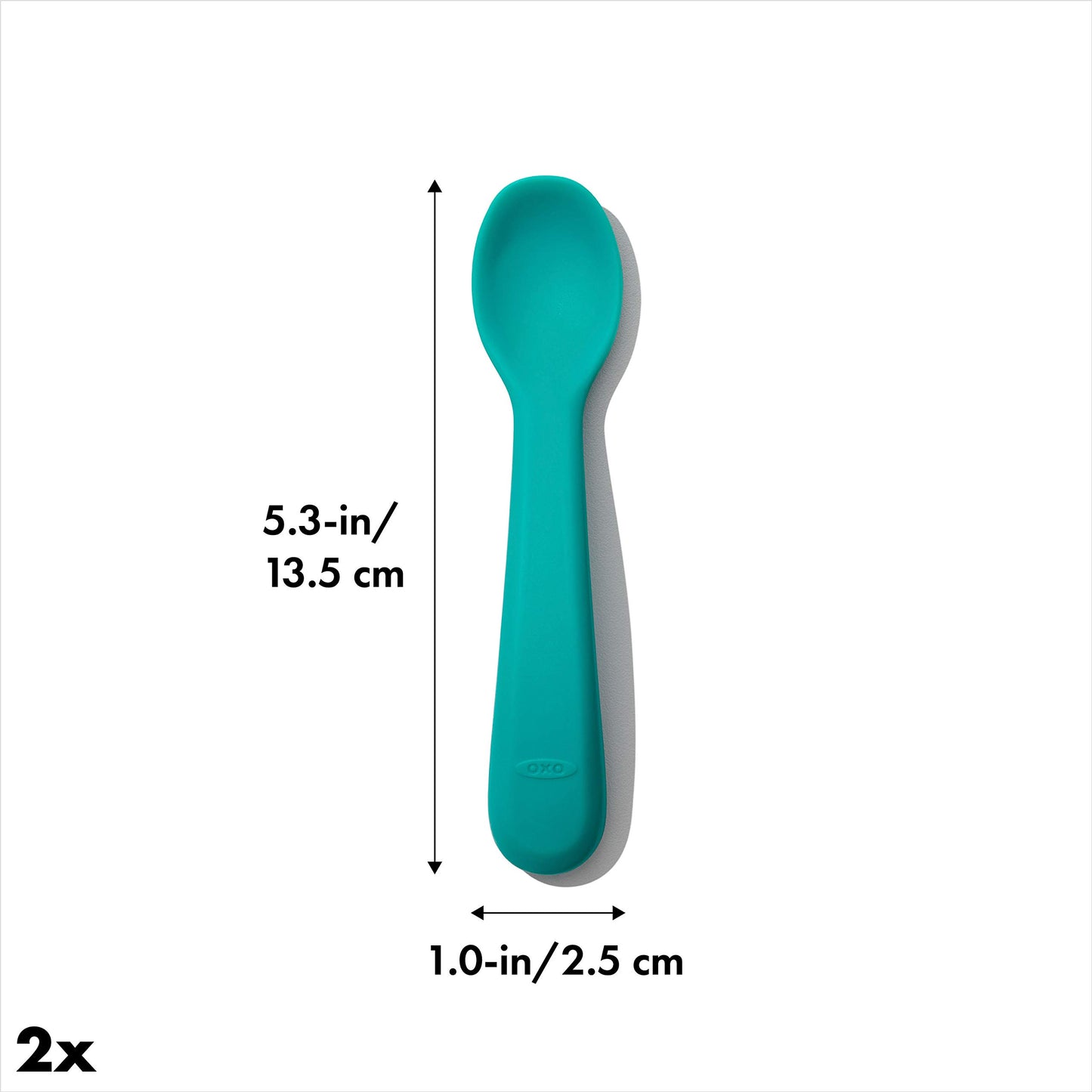 Juego de Cucharas de Silicona OXO Tot Verde Azulado
