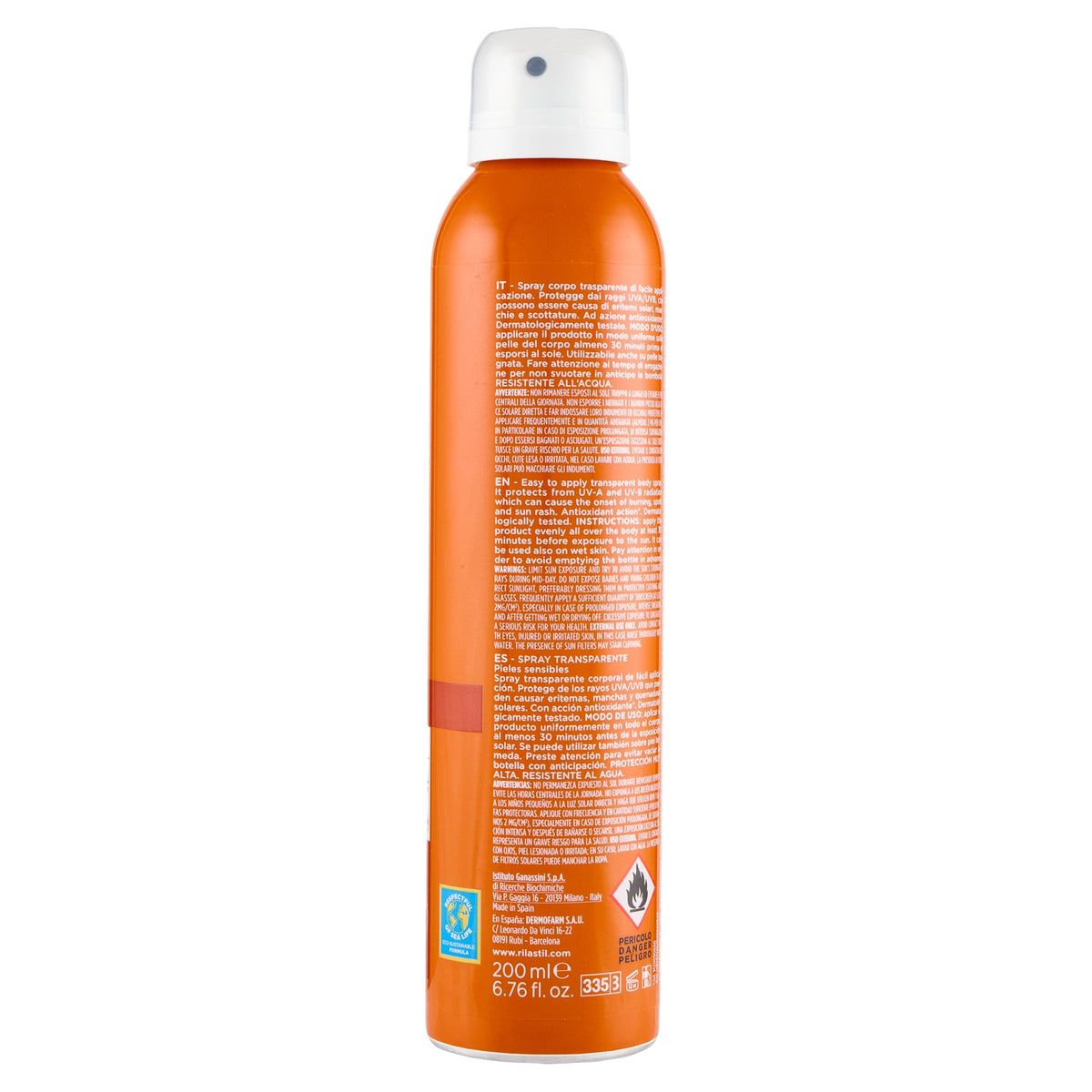 Rilastil Sun System - Transparent Spray SPF50+ Protezione Solare Corpo, 200ml