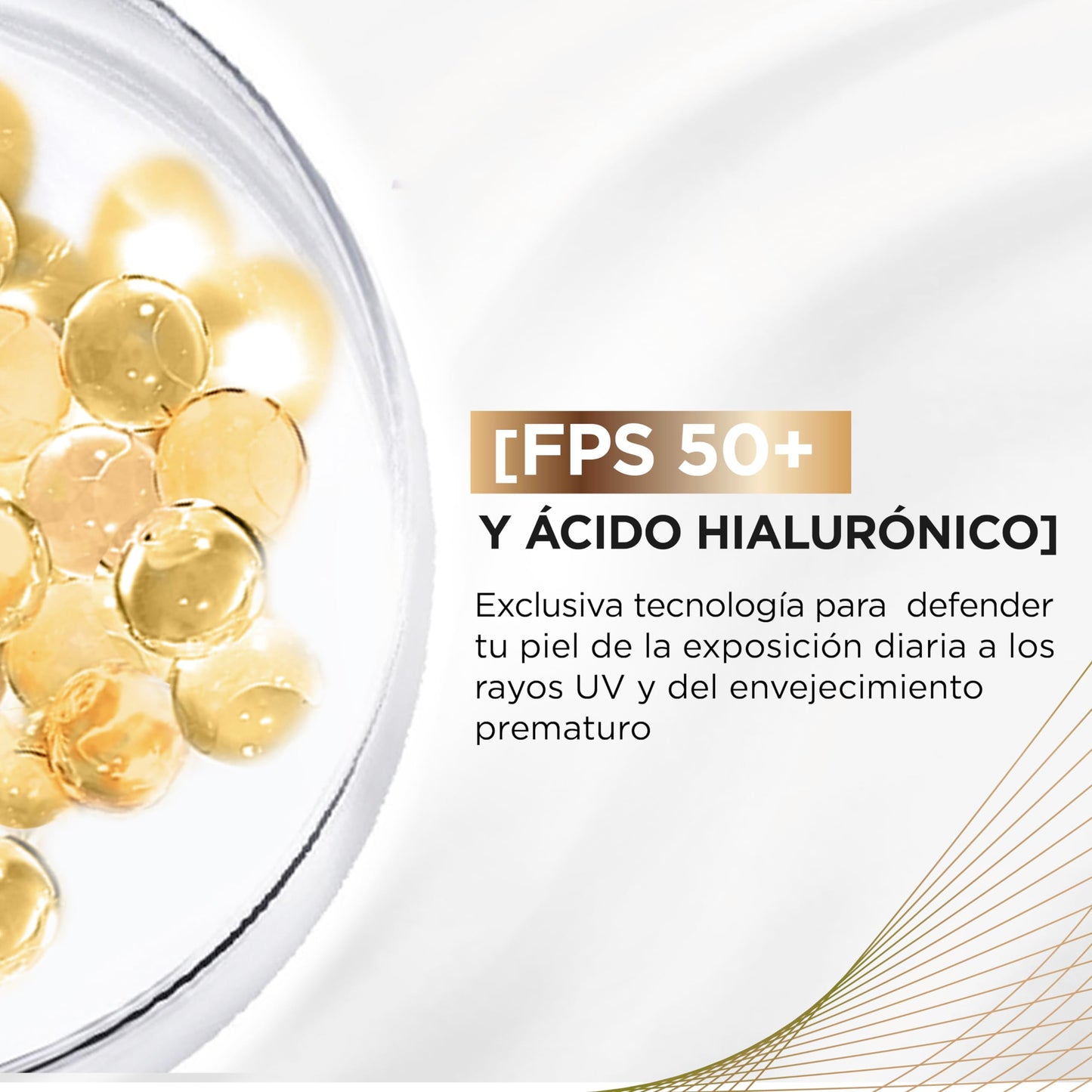 L'Oréal Paris Kit: Protector Solar Diario FPS50+ UV Defender Anti-Brillo + Sérum Rostro Revitalift Ácido Hialurónico