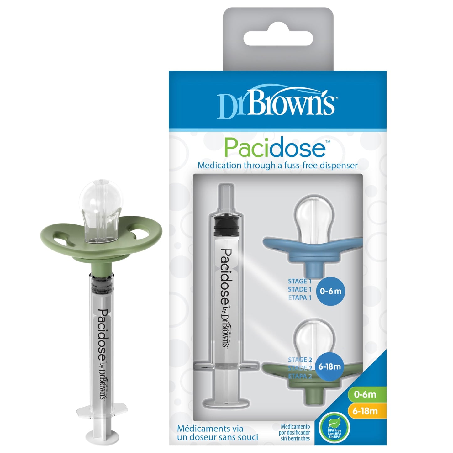 AGGIE MD Pacidose Pacifier Baby Medicine Dispenser with Oral Syringe | Newborn | 0-6 Months