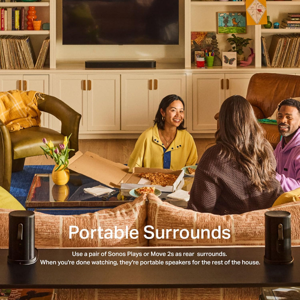 Bocina Portátil Sonos Negro Sonido Estéreo Bluetooth WiFi 24 Horas Compatible con Alexa