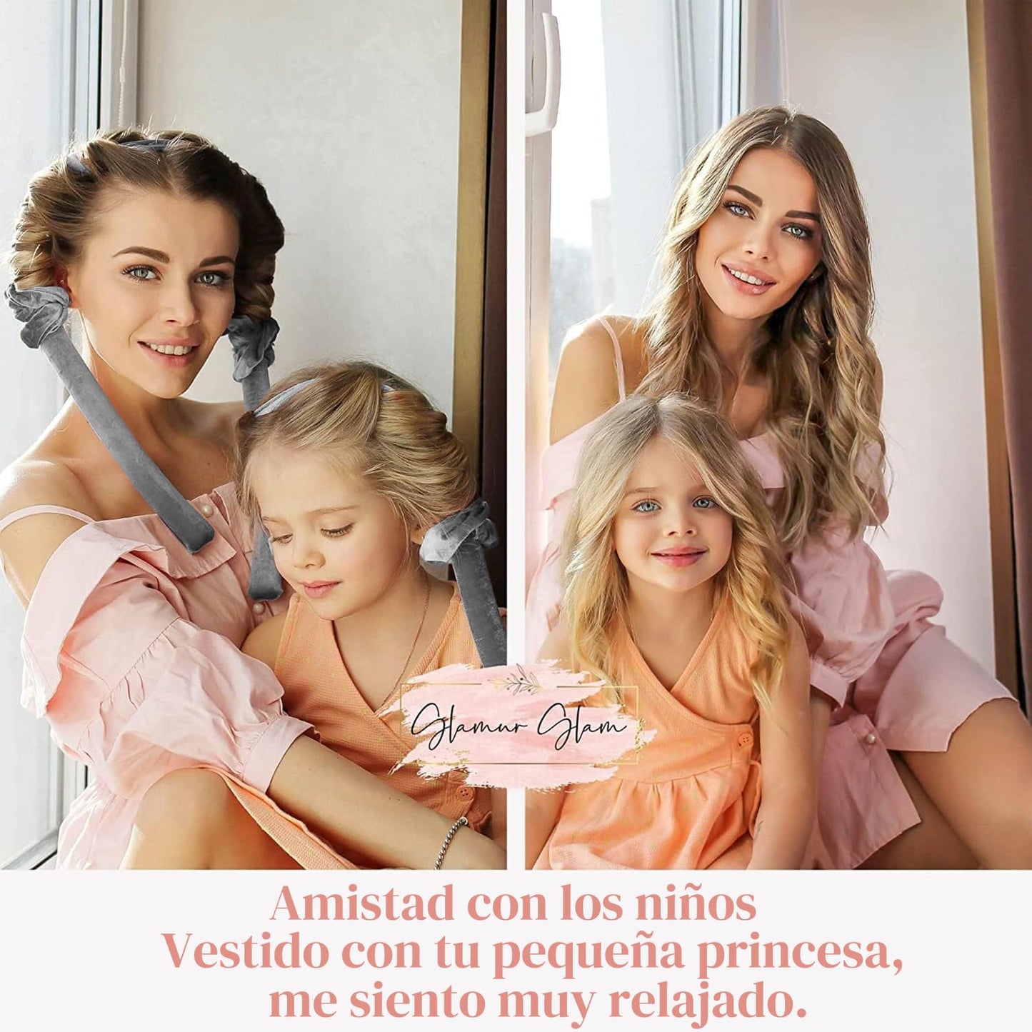 Rizador de pelo sin calor, diseño segmentado mejorado, diadema de rizos de seda sin calor para un sueño más cómodo durante la noche, cinta de seda para rizar el cabello con bandas de goma y clips (Ceniza)