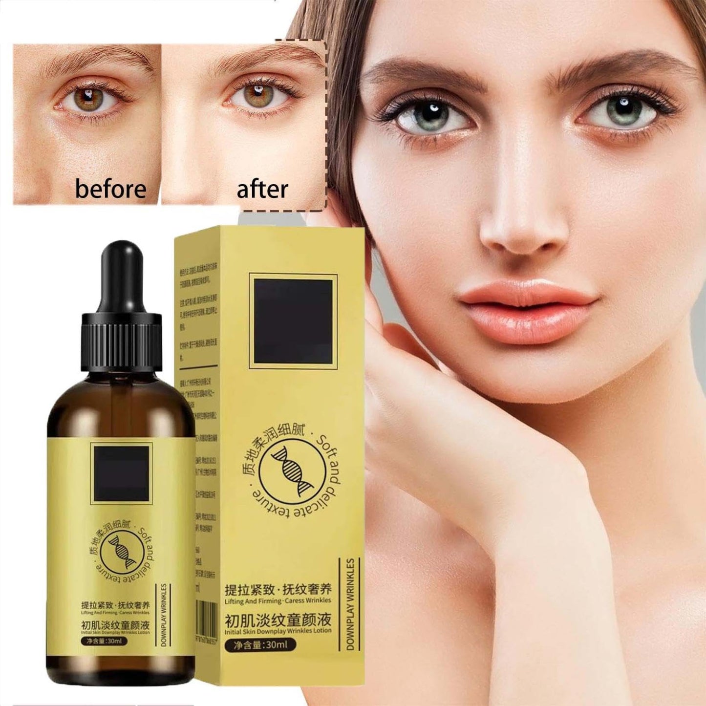 Serum Antiedad Antiarrugas y Reafirmante, Hidratación Profunda para Rostro y Cuerpo, Tratamiento Diario para la Piel, No Graso, 30 ml (3 Unidades) - Fórmula Avanzada 2025 con Efecto Lifting.