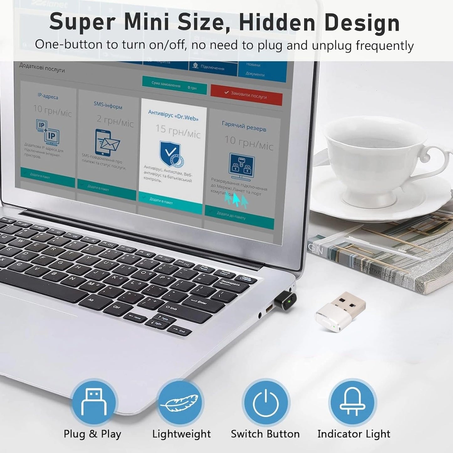 Agitador USB Yoidesu Negro con Botón de Interruptor y 2 Modos de Movimiento Simulado
