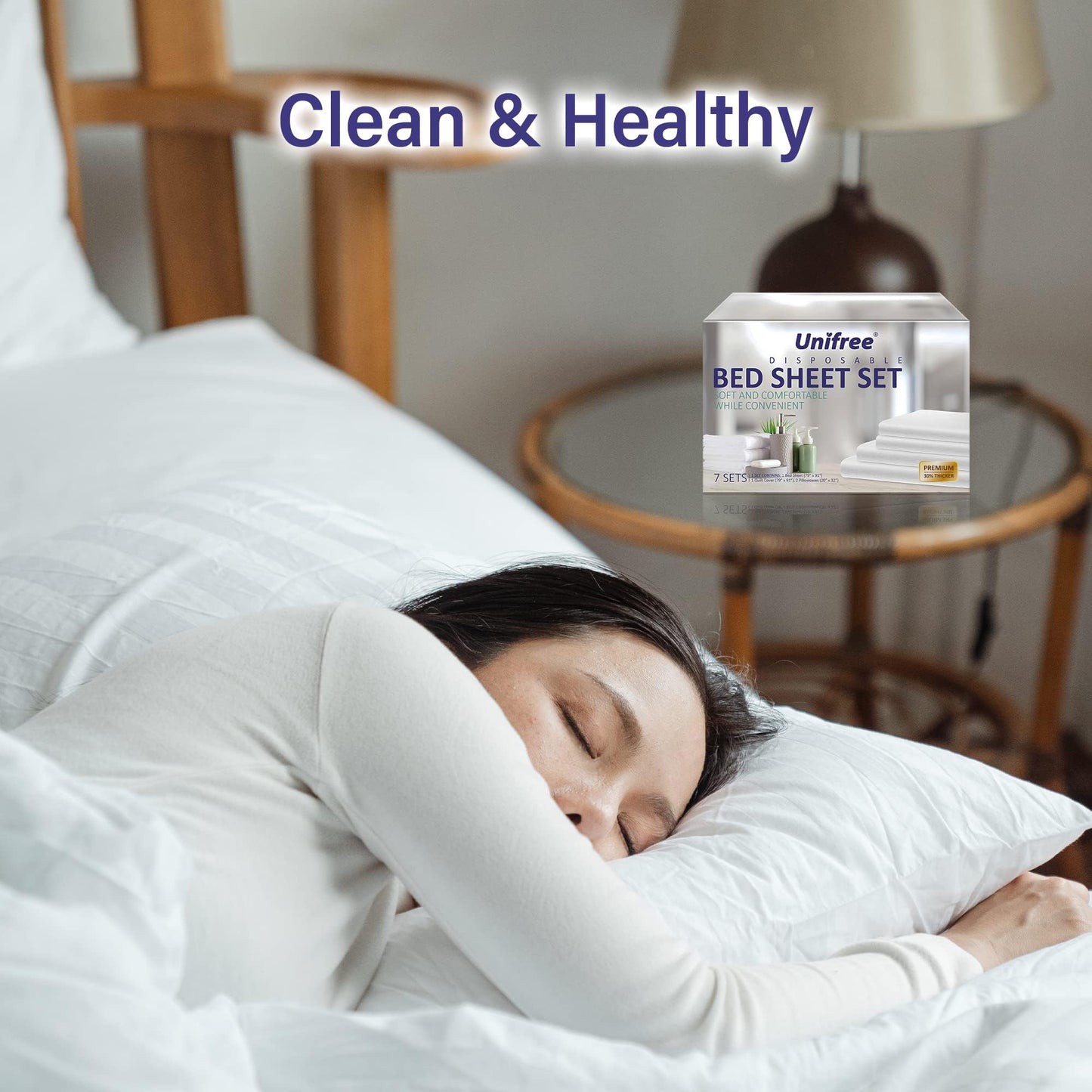 Juego de Sábanas Desechables de Viaje UNIFREE Blanco para Hotel