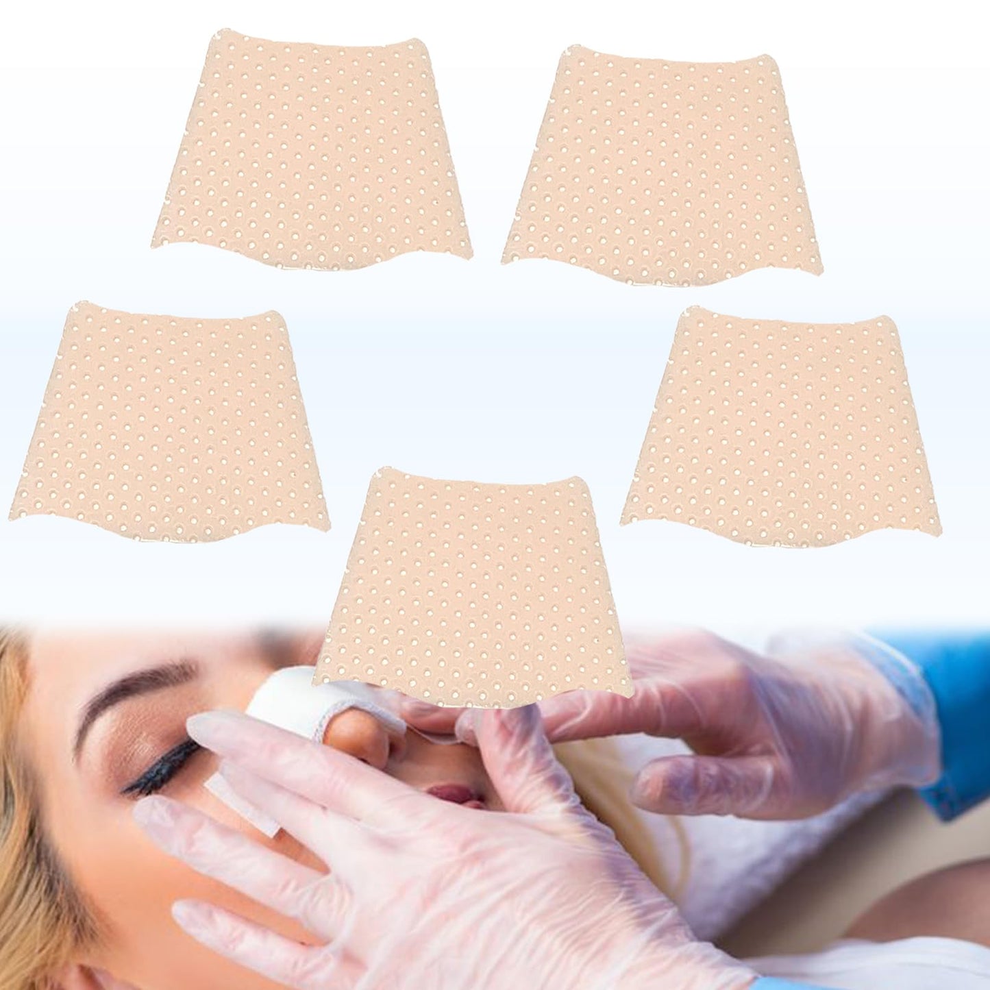 CHOYTONG Férulas Nasales Termoplásticas, Protector de Soporte Externo para La Nariz para Fractura Nasal, Rinoplastia, Septoplastia, Otorrinolaringología, Inmovilización Ortopédica, Forma Corrugada, 5