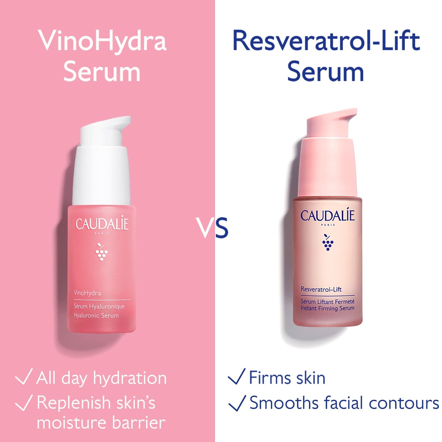 Caudalie VinoHydra Suero de Ácido Hialurónico para el Rostro, Suero Hidratante Restaura la Barrera Hidratante y Calma la Piel, Dermatológicamente Testado y Vegano, 30 mL.