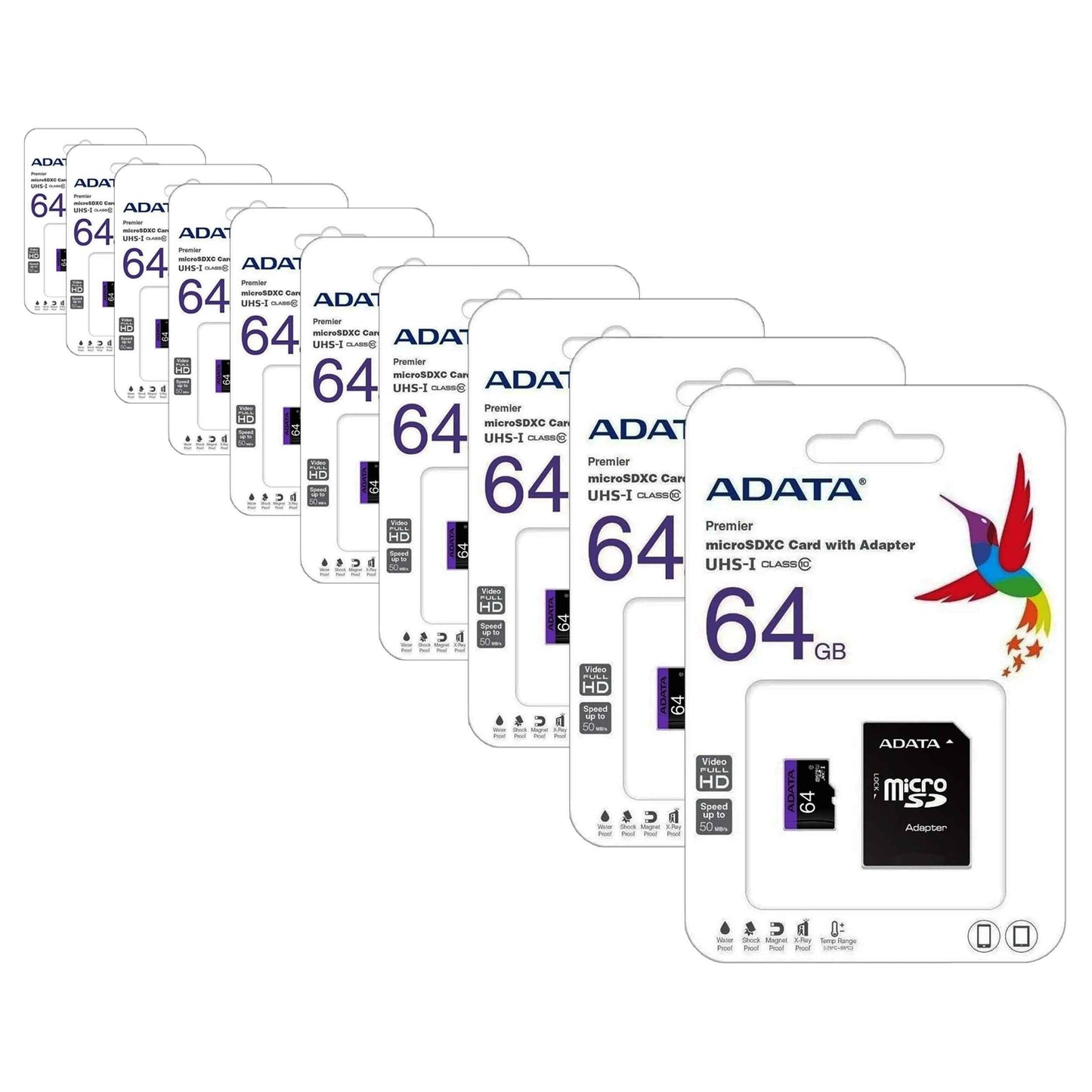 Kit Tarjetas de Memoria PSA 64 GB con Adaptador Resistentes al Frío y al Calor