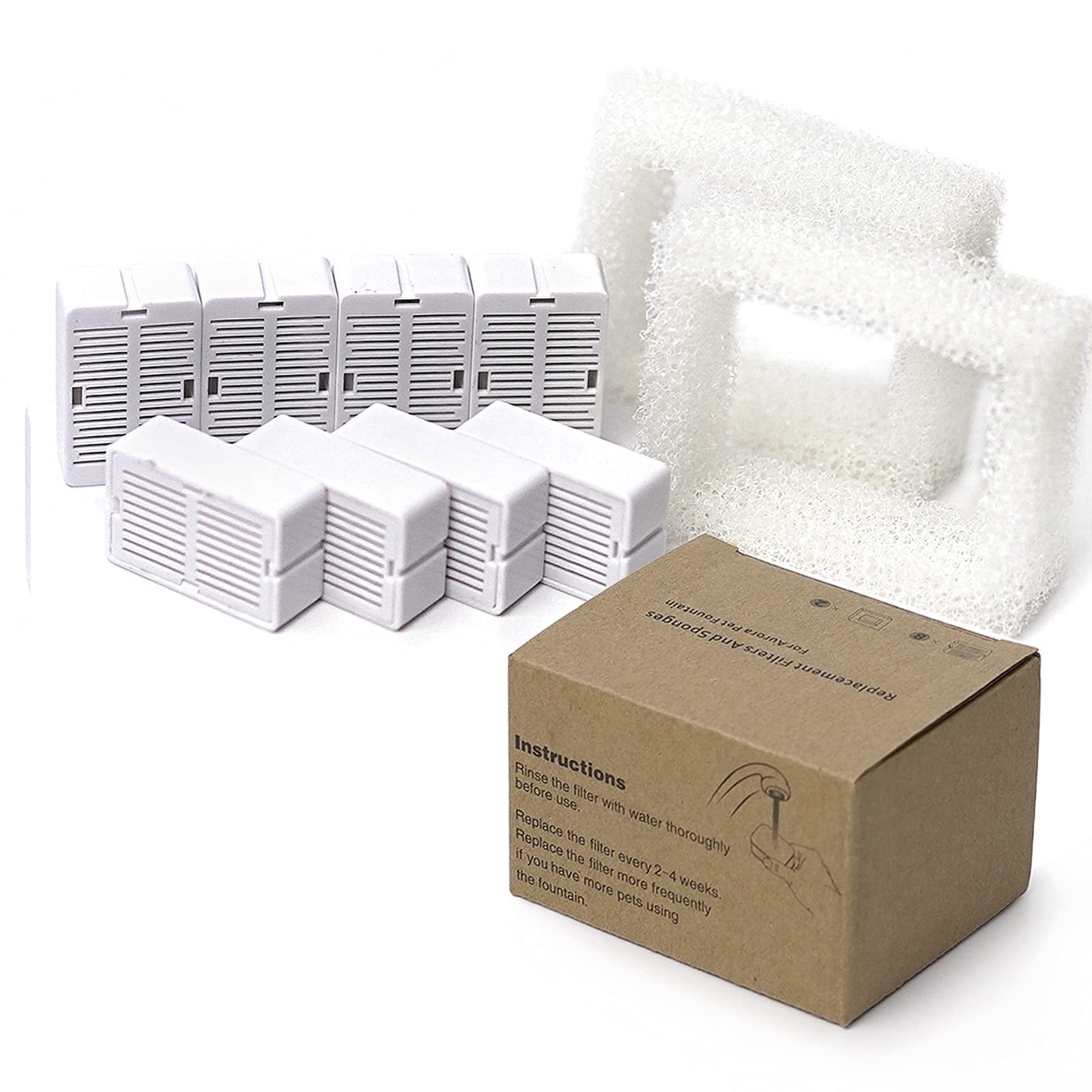 Filtro de fuente de agua para gatos (8 + 2 unidades)