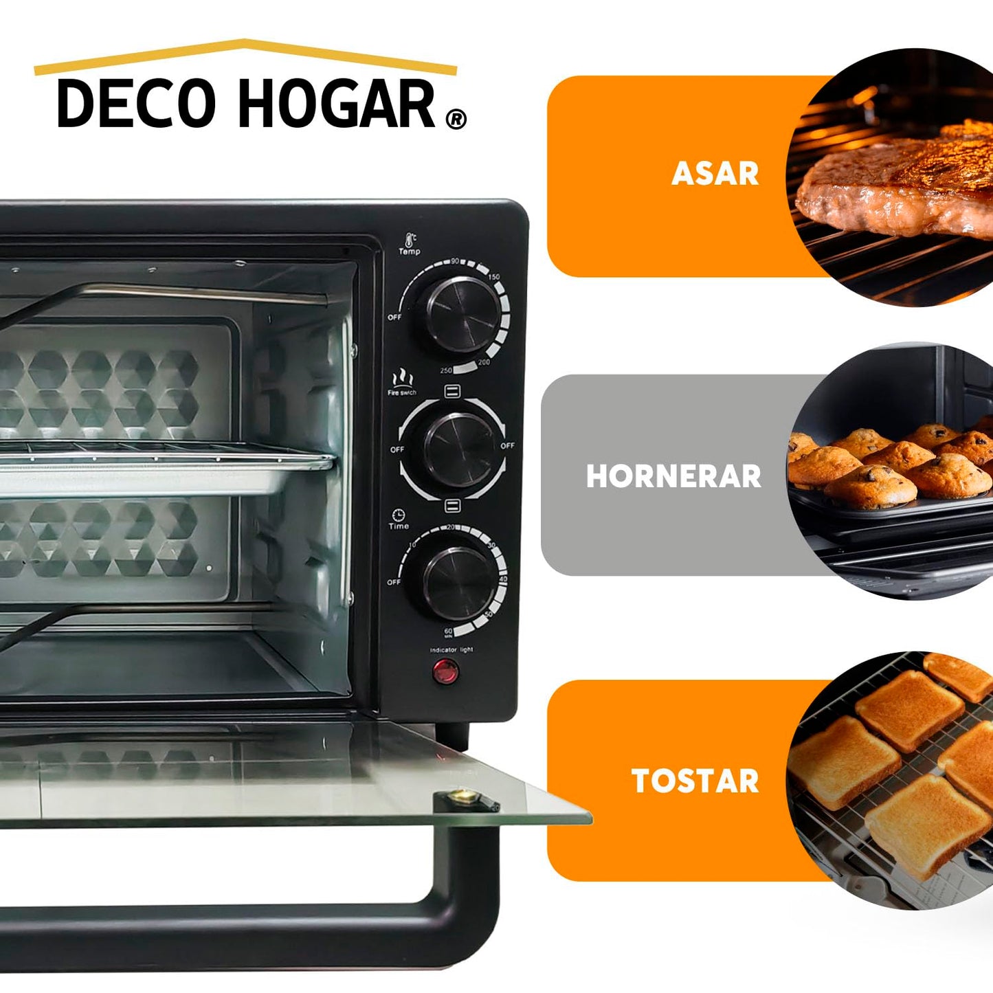 Adir Horno Tostador Electrico De Mesa 25L1034W Negro 12816
