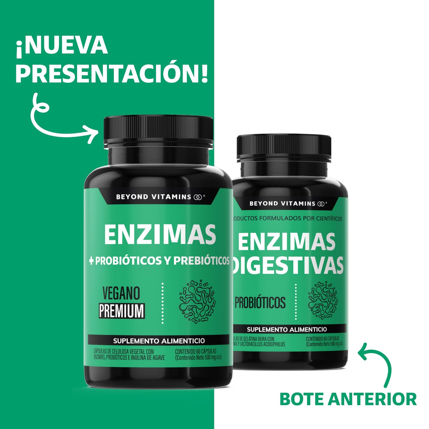 Enzimas Digestivas y Probióticos Lactobacillus acidophilus 60 Cápsulas