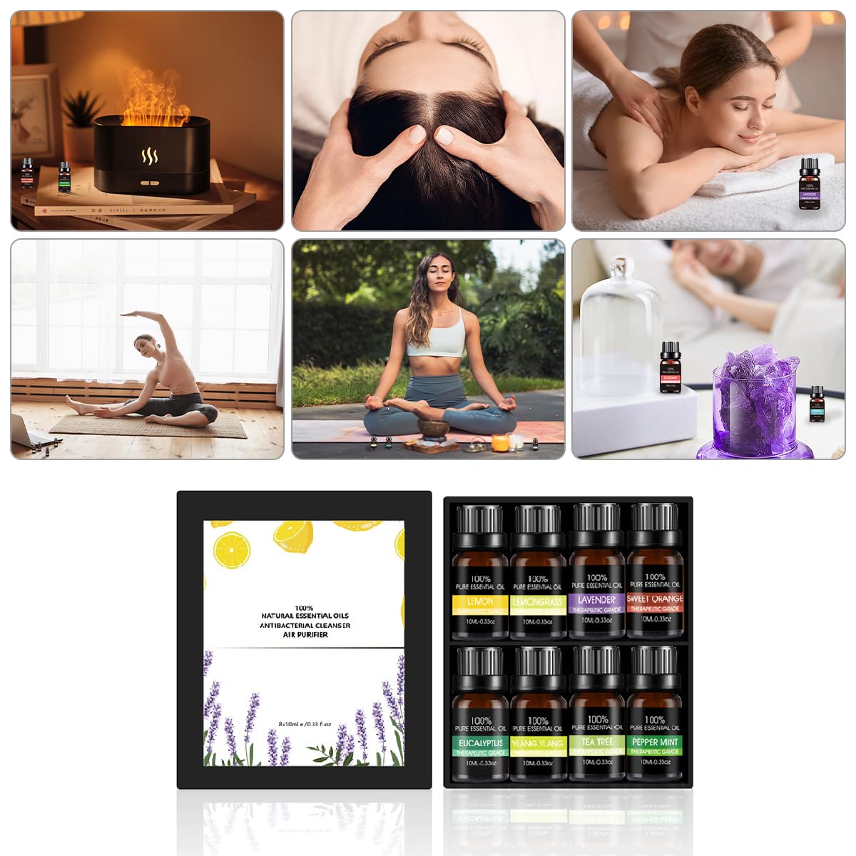 Aceites Esenciales VIDA4U Aromaterapia Naturales para Difusores y Humidificadores