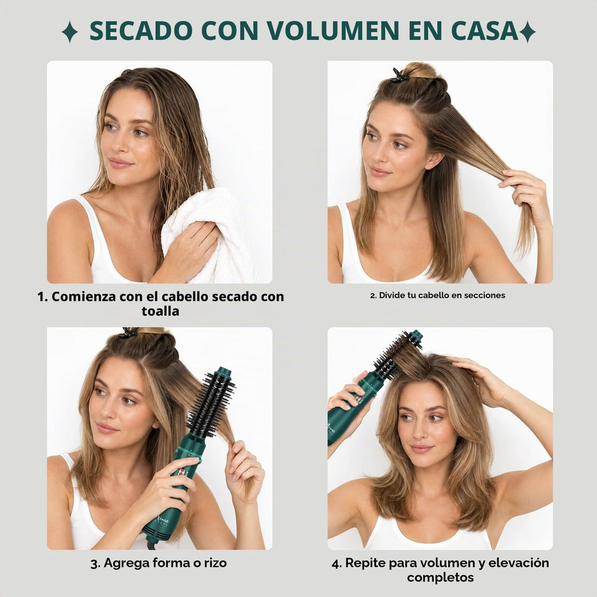 Cepillo para Polvo Aima Beauty Aire Caliente Cerámica 4 en 1