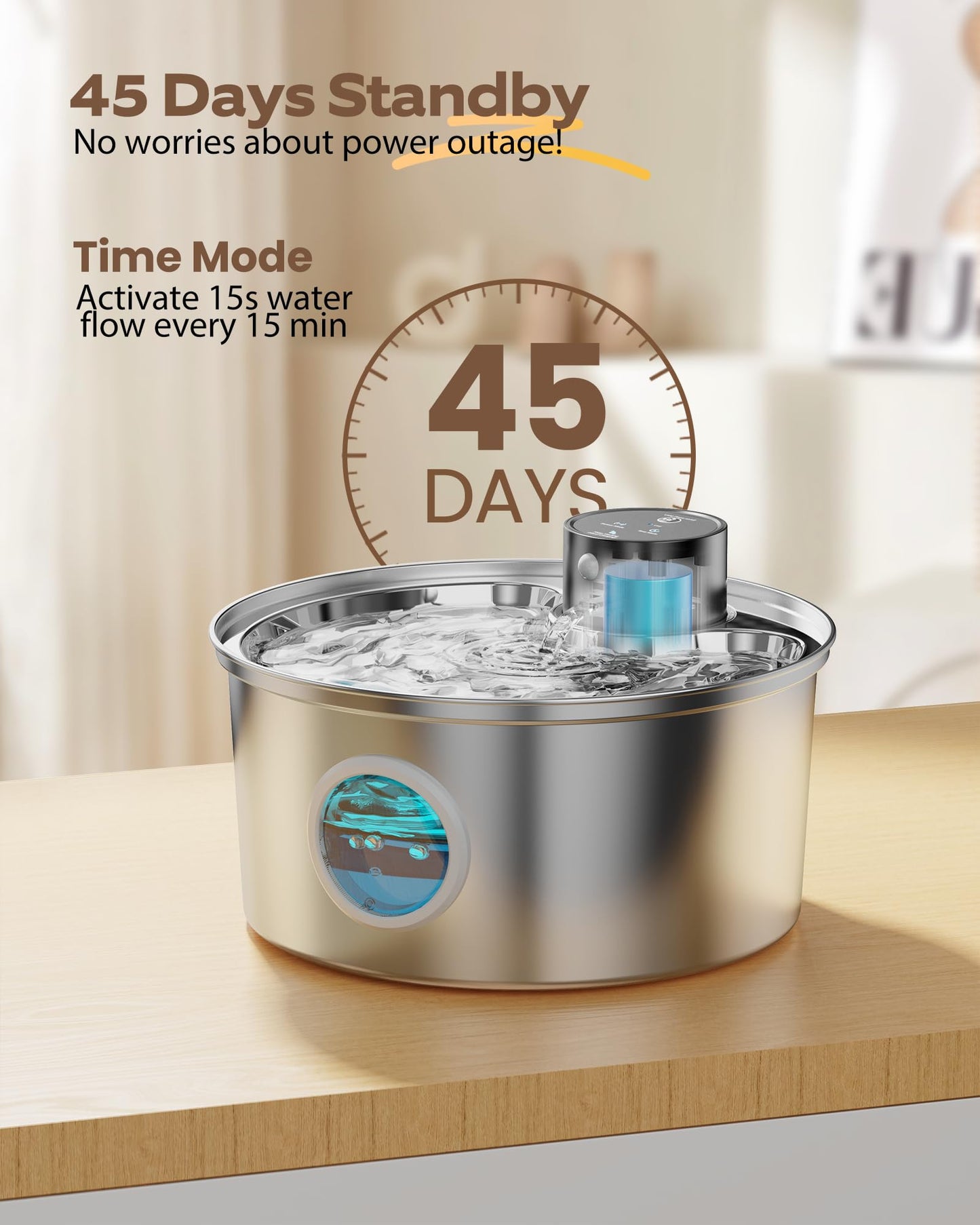 Fuente para Gatos sin Cable: Bebedero Gatos - 3.2L Fuente Gatos sin Cable - Fuente de Agua para Gatos - Fuente para Gatos con Sensor - Colócalo en Cualquier Lugar Que le Guste a tu Mascota - FOFNON