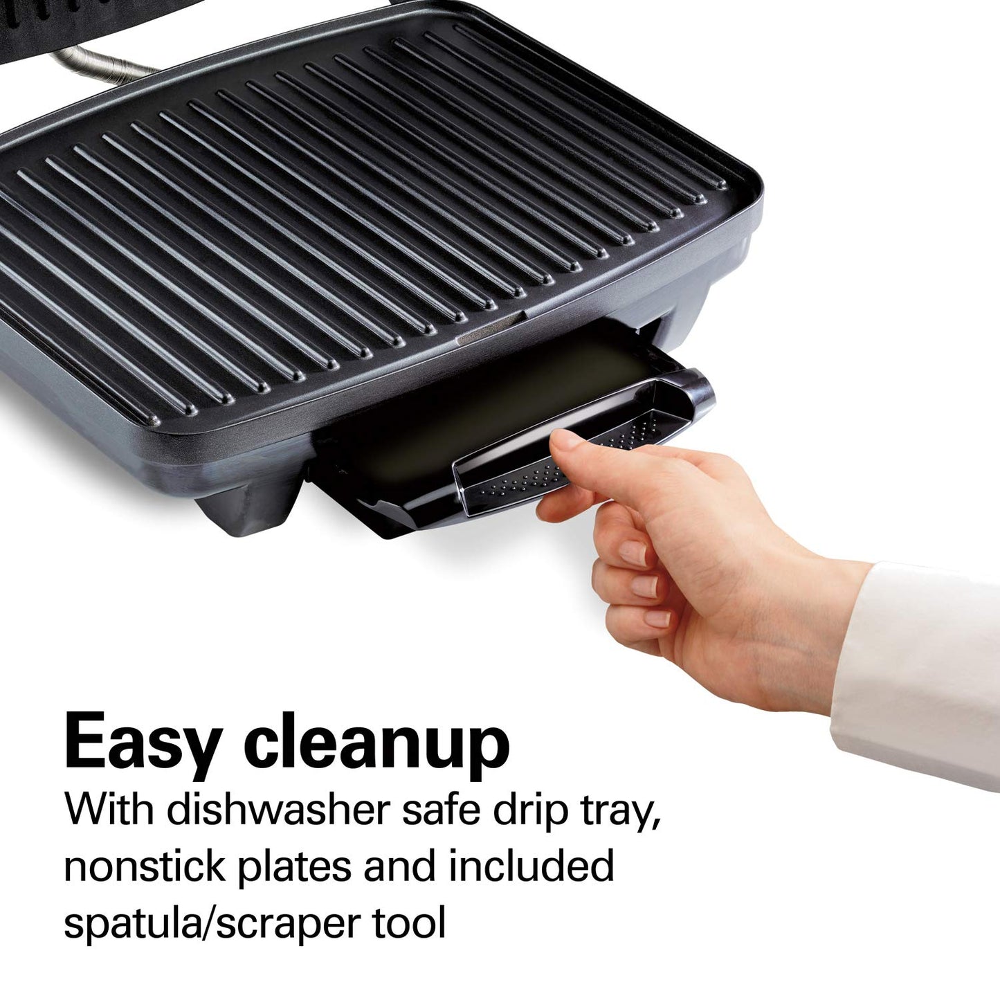 Hamilton Beach (25410) Panini Press, Sandwich Maker & Grill, Electric, 95Cooking Surface, Stainless Steel