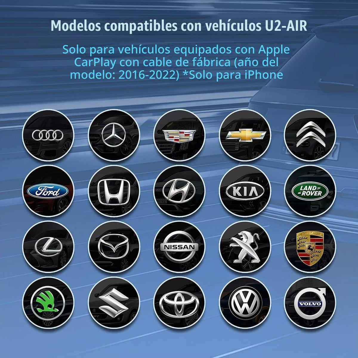 Adaptador inalámbrico CarPlay OTTOCAST U2-Air 2024 5Ghz WiFi Auto Connect para iPhone y OEM