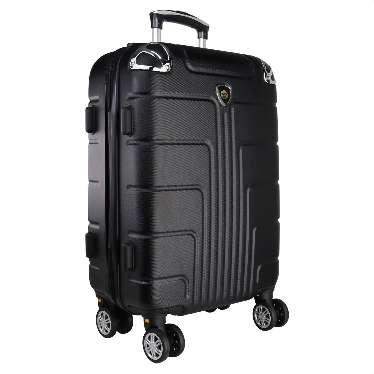 Maleta de Mano JONY Carry On Rigida Resistente Ruedas Giratorias 360 Mango Expandible ABS Candado de Seguridad (NEGRO)