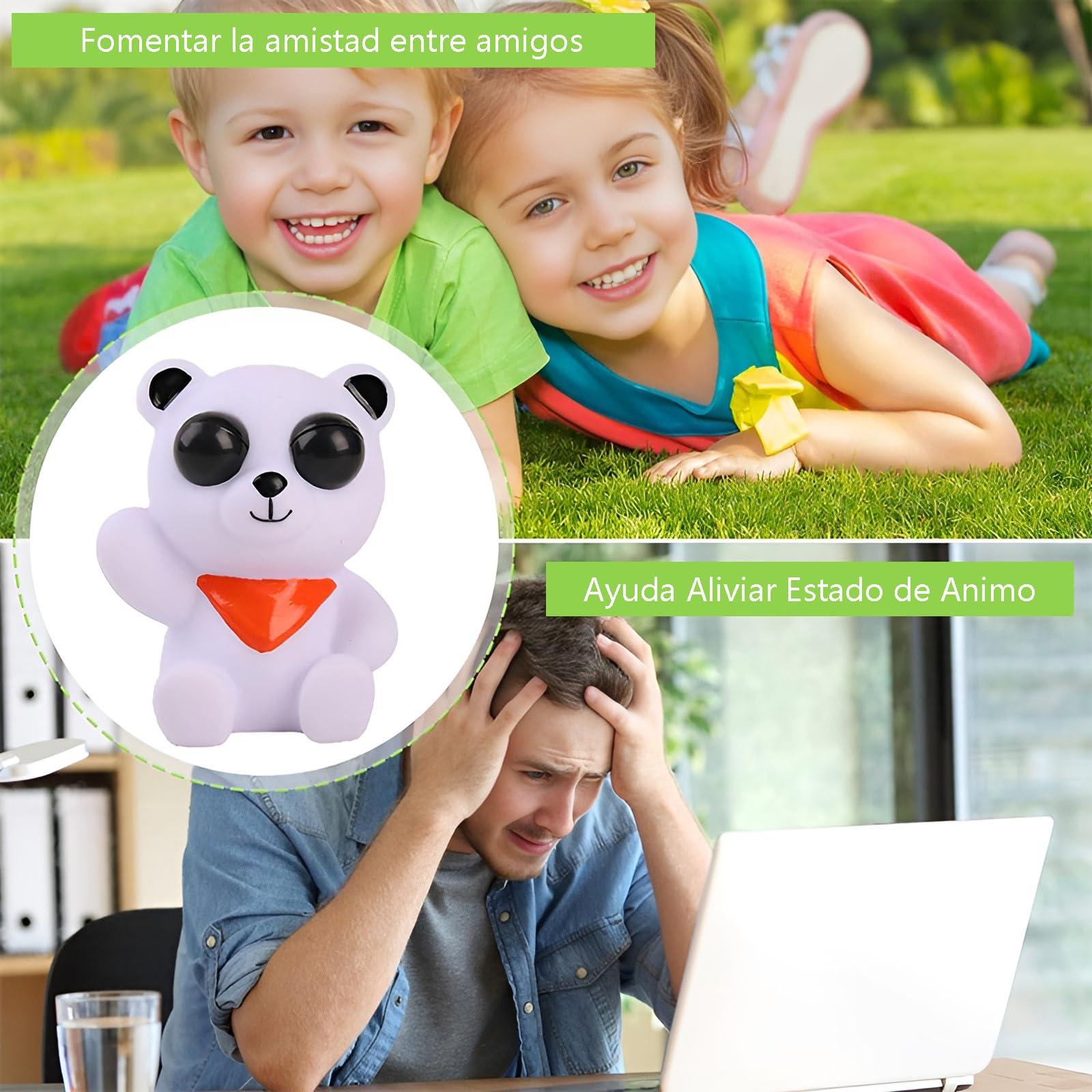 Paquete de 5 Juguetes Antiestrés UEBSDVA Varios Colores con Diseño de Panda e Insecto para Adultos