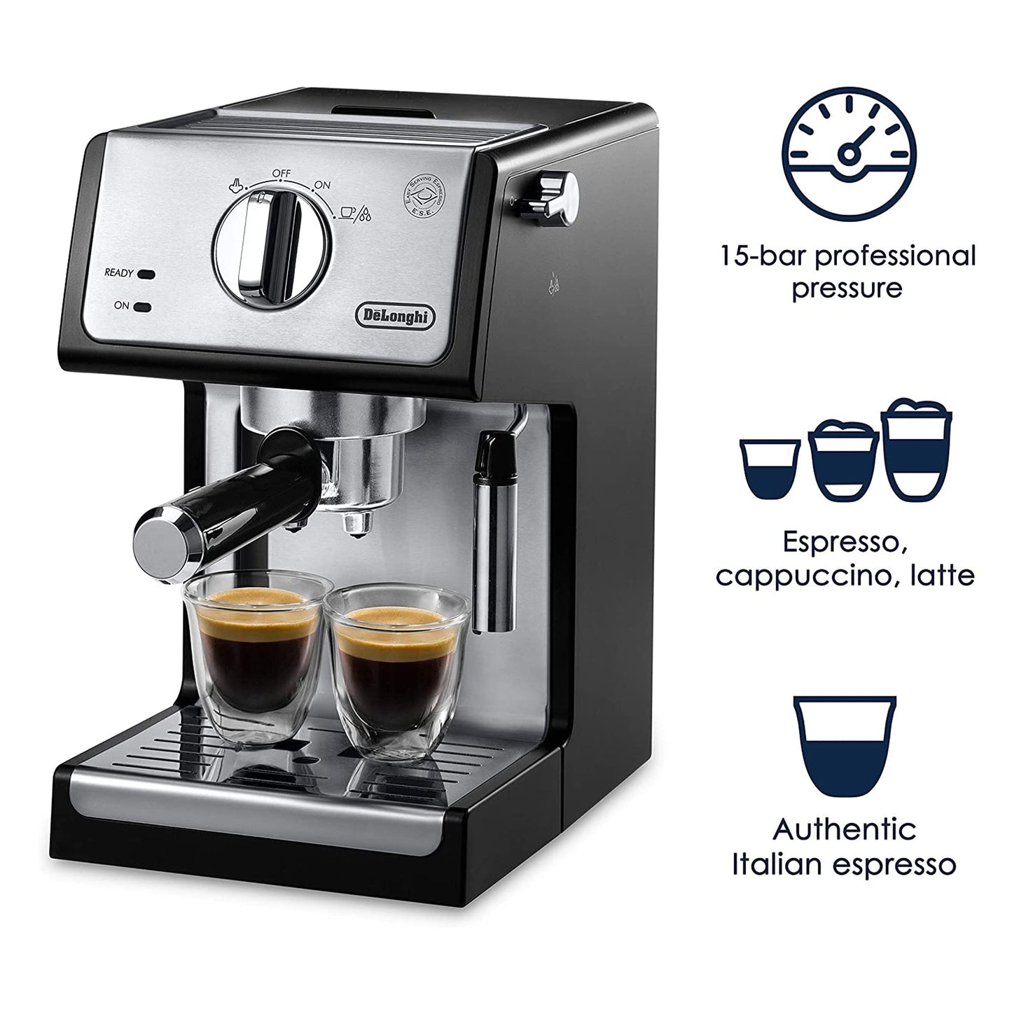 De'Longhi ECP3420 - Máquina de espresso con sistema avanzado de capuchino de 15 bares de presion, color negro