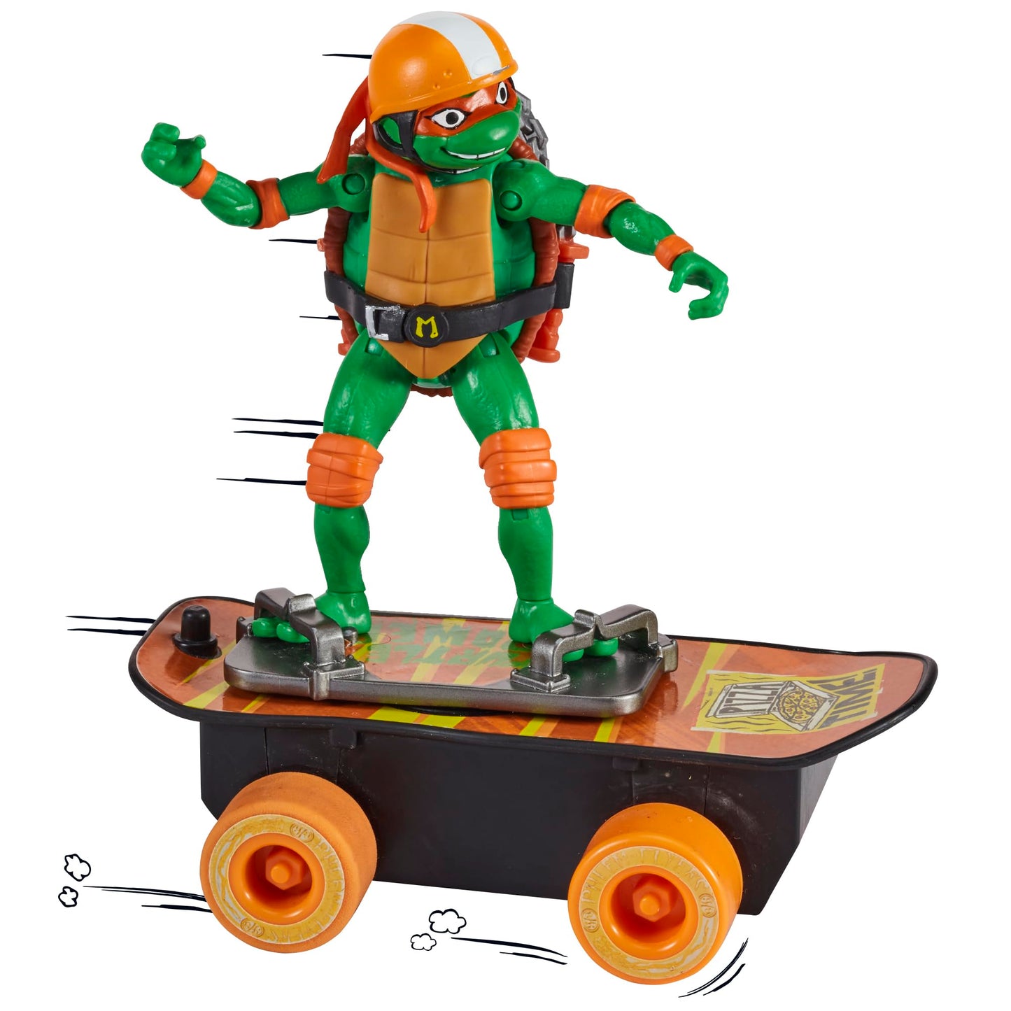 Figura Juguete TMNT Tortugas Ninja Miguel Ángel Fricción Skateboard Exclusivo Amazon Película Caos Mutante Interactivo