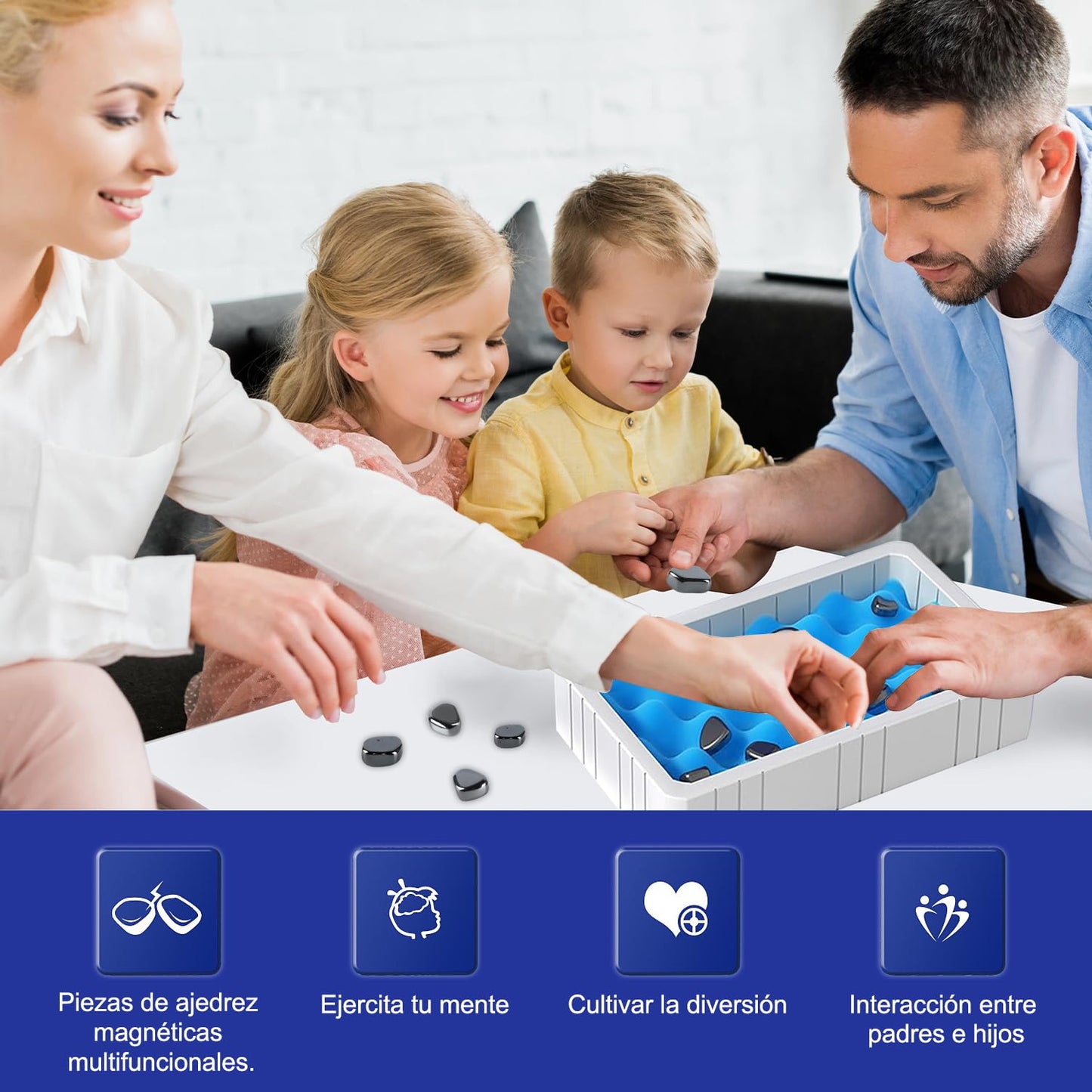 KCHOOH Juego de Ajedrez Magnético,Juegos de Mesa,Juego de Ajedrez Magnético Portátil, Magnetic Chess GameJuego de Mesa para Fiesta Familiar, Juego Cuerda