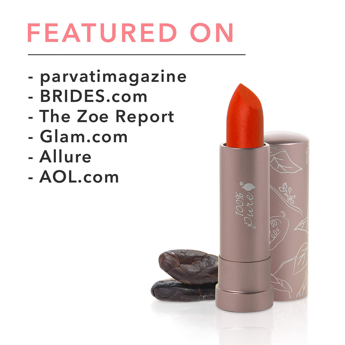 100% Pure Cocoa Butter Matte Lipstick, Cactus Bloom, 0.15 Ounce
