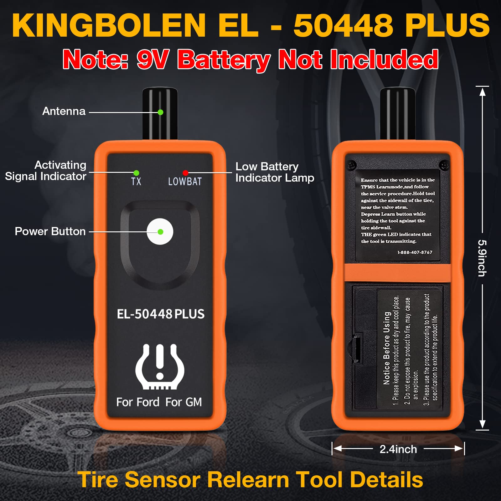 Herramienta de Reinicio TPMS KINGBOLEN EL-50448 Plus para Ford en Automóvil
