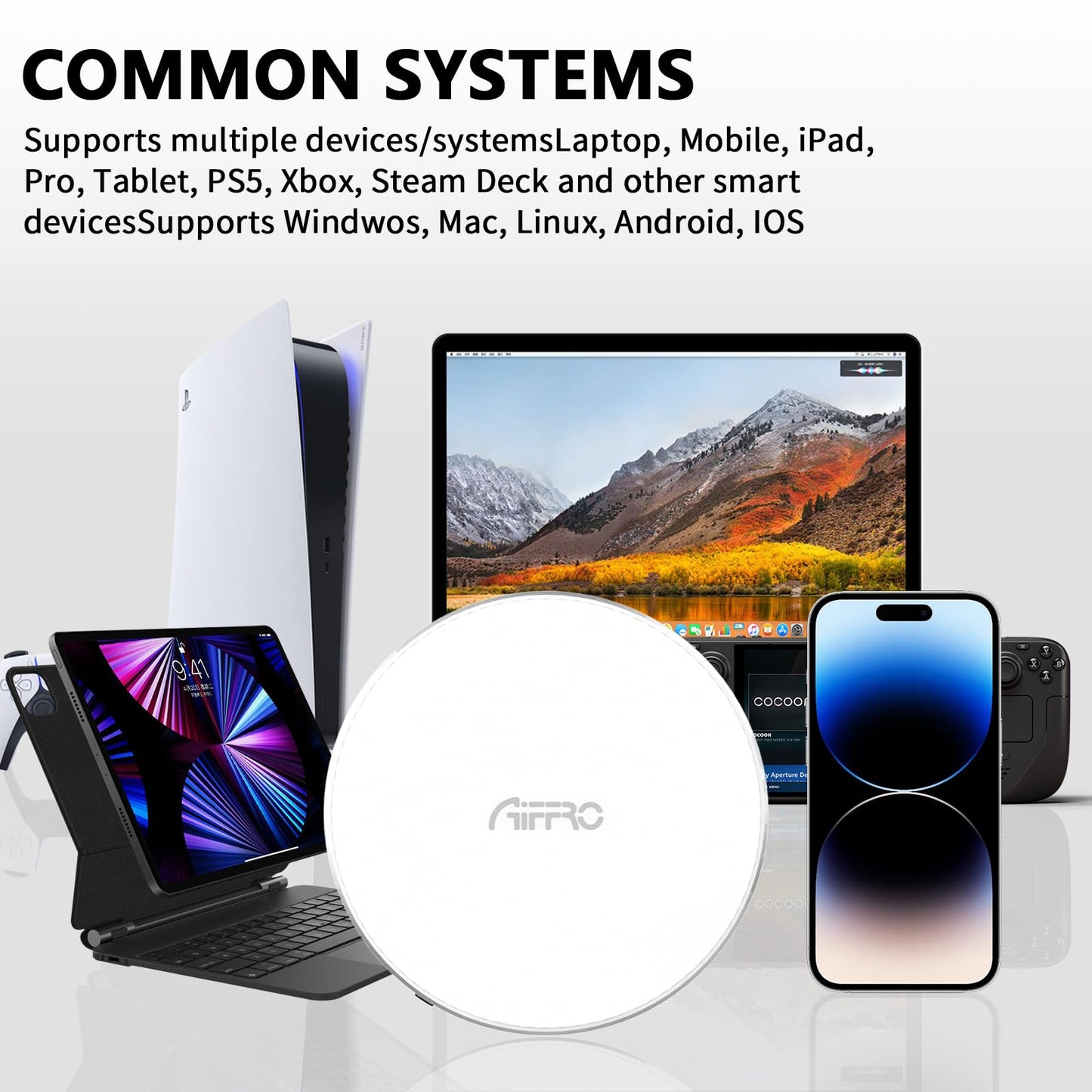 Disco Duro Portátil Aiffro PSSD 1 TB Magnético para iPhone MagSafe con Alta Velocidad 2000 MB/s y Conectividad USB-C 3.2 Gen 2x2 20 Gbps
