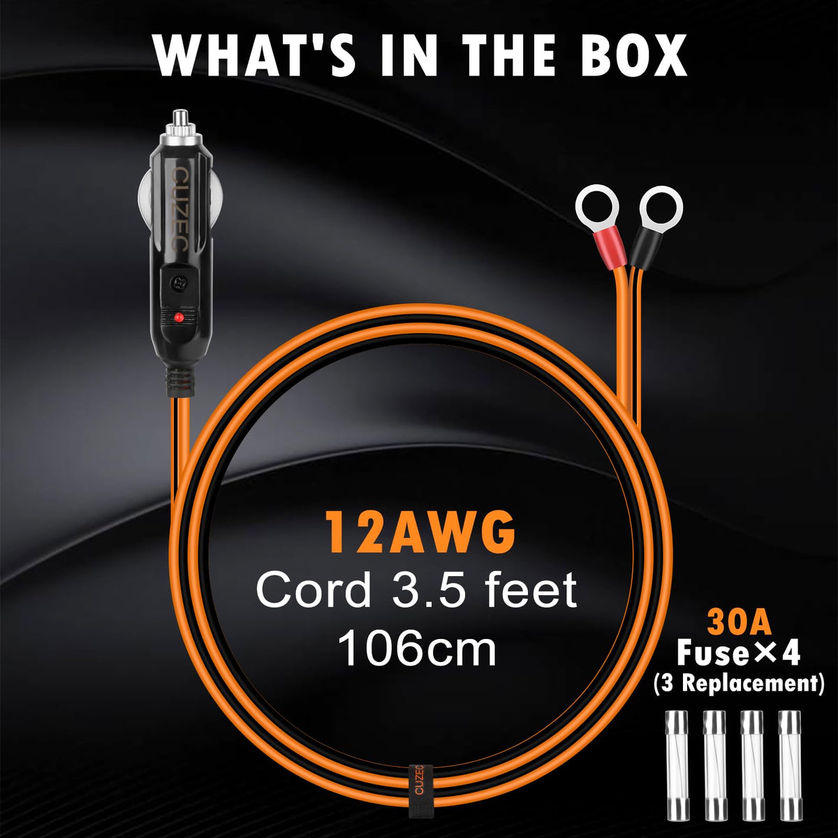 Adaptador Encendedor de Cigarrillos CUZEC 12 AWG Alta Resistencia para Inversor de Coche y Bricolaje