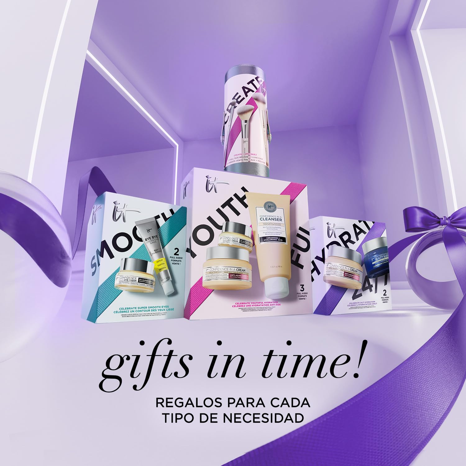 IT Cosmetics Confidence In A Cream, Set de Cremas Celebrate 24/7 Hydration Kit Confidence In A Cream 60 ml + Confidence In Your Beauty Sleep 60 ml, Para Hidratar y Rejuvenecer Tu Piel de Día y Noche, 2 Piezas