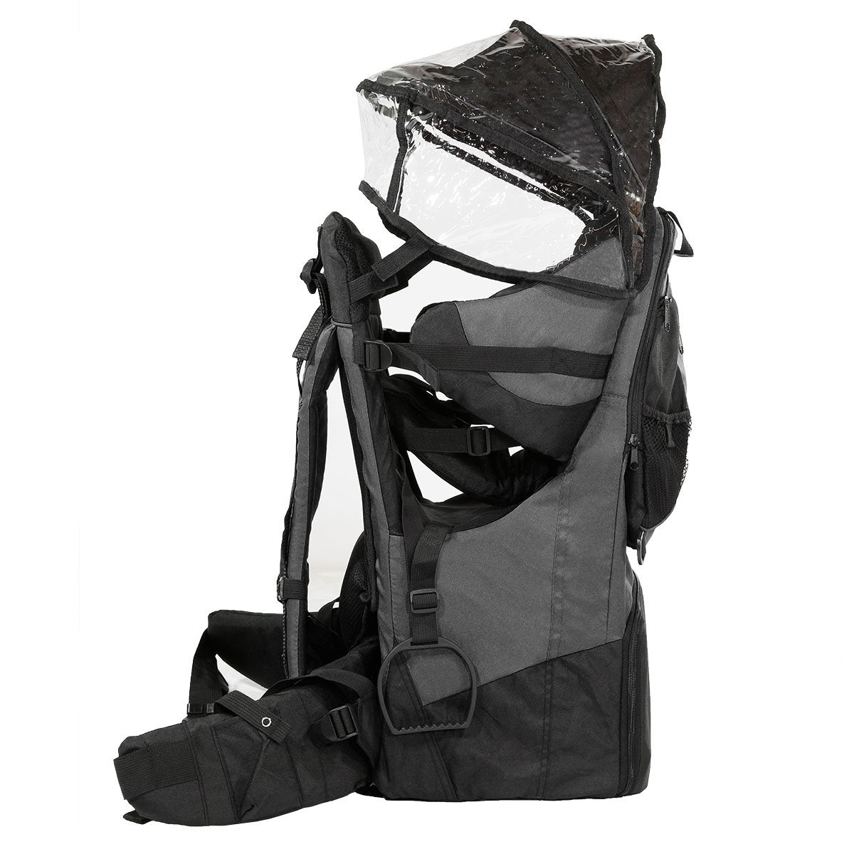 Clevr - Mochila Ligera Excursionismo de Lujo Para Bebé Niño Con Visera de Parasol, Gris