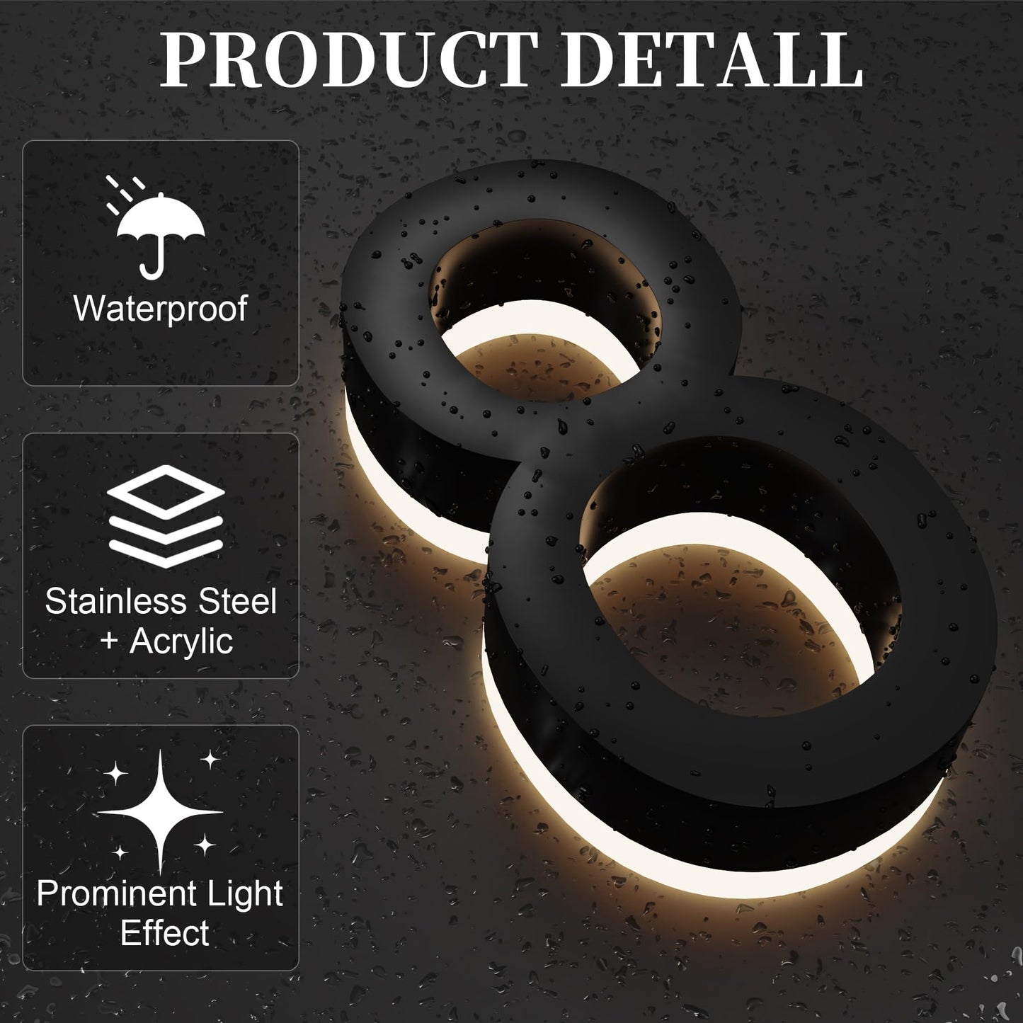 Números de Casa MIDIT Plata LED Retroiluminados Modernos Impermeables de 7 Pulgadas