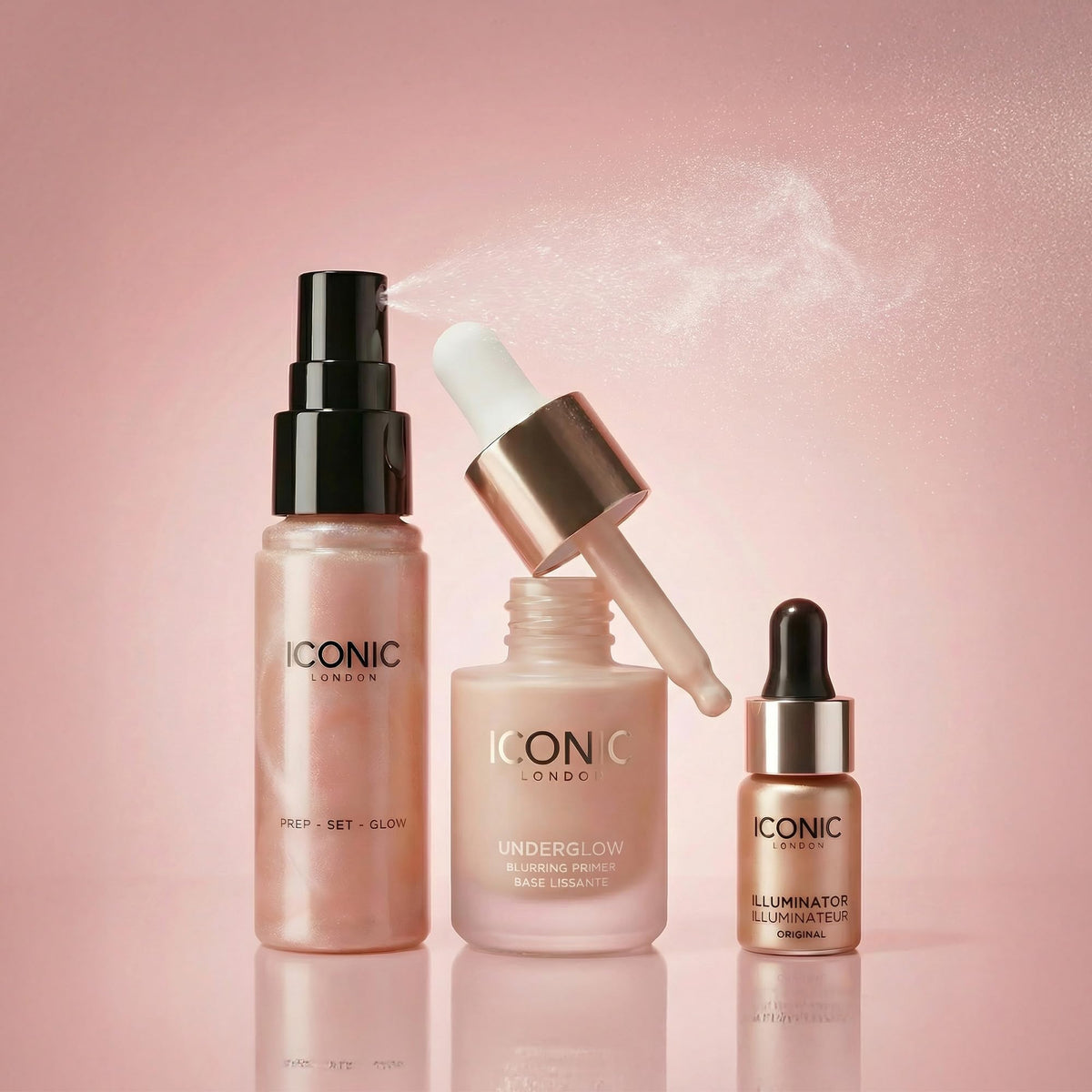 ICONIC LONDON Kit de inicio Mini Glow Getters | Tamaño de viaje, juego de 3 piezas