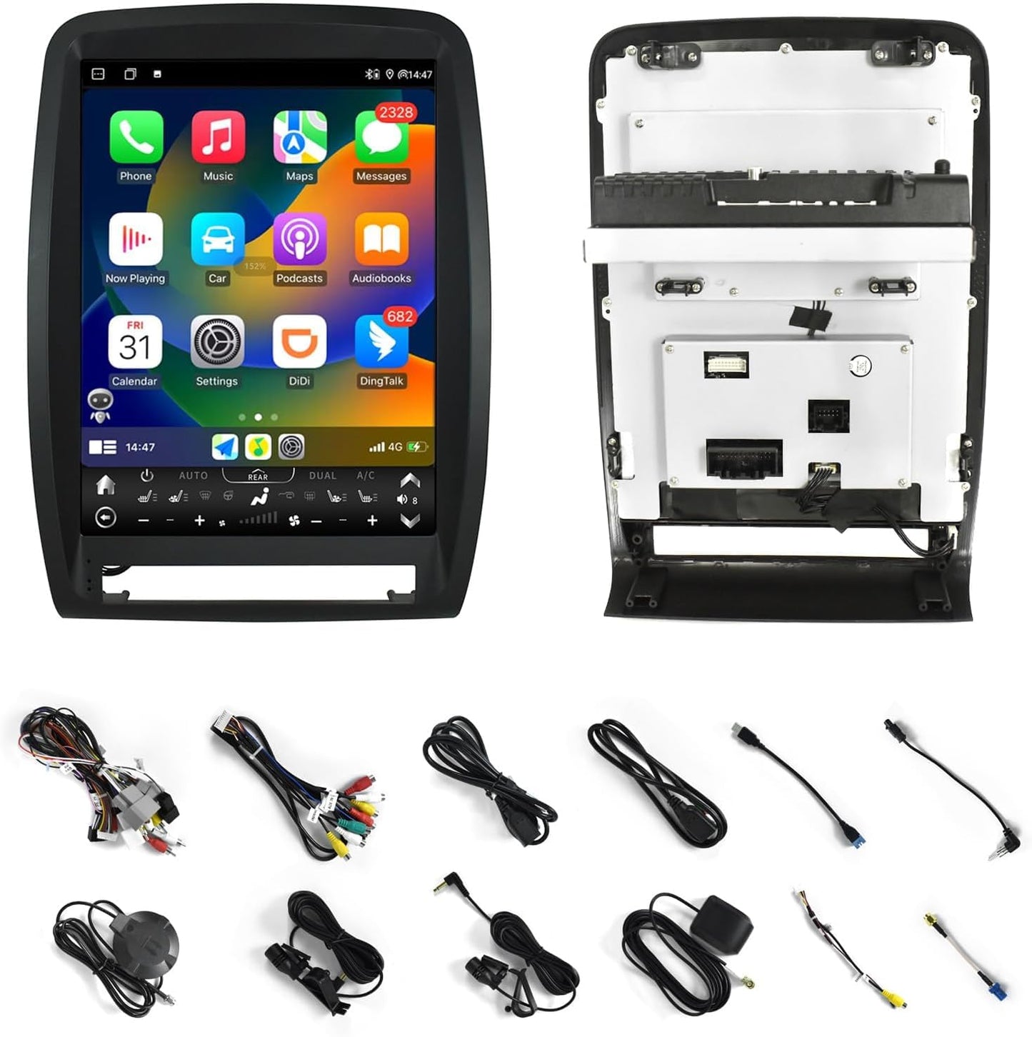 XUENAV- Pantalla táctil Android Head Unit Upgrade para 2011 2012 2013 Dodge Durango Android Coche Radio Reemplazo inalámbrico carplay Android Auto Auto navegación GPS Auto Estéreo