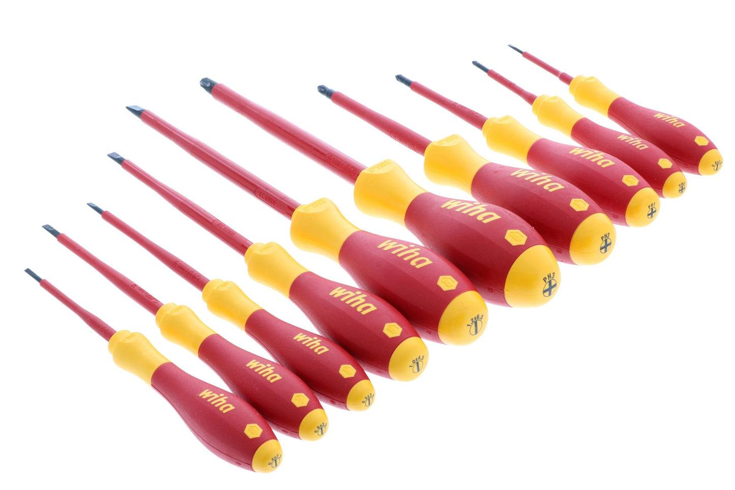 Juego de Desarmadores Wiha 32093 Rojos Aislados a 1,000V Planos y Cruz