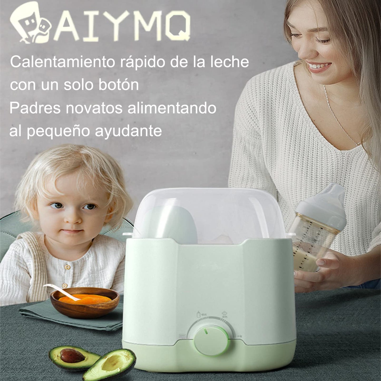 Calentador de Biberones, 5 in 1 Esterilizador de Biberones Electrico,Calentador de Biberones Portatil, Control de Temperatura Las 24 Horas, sin BPA, Regalo del Día de la Madre