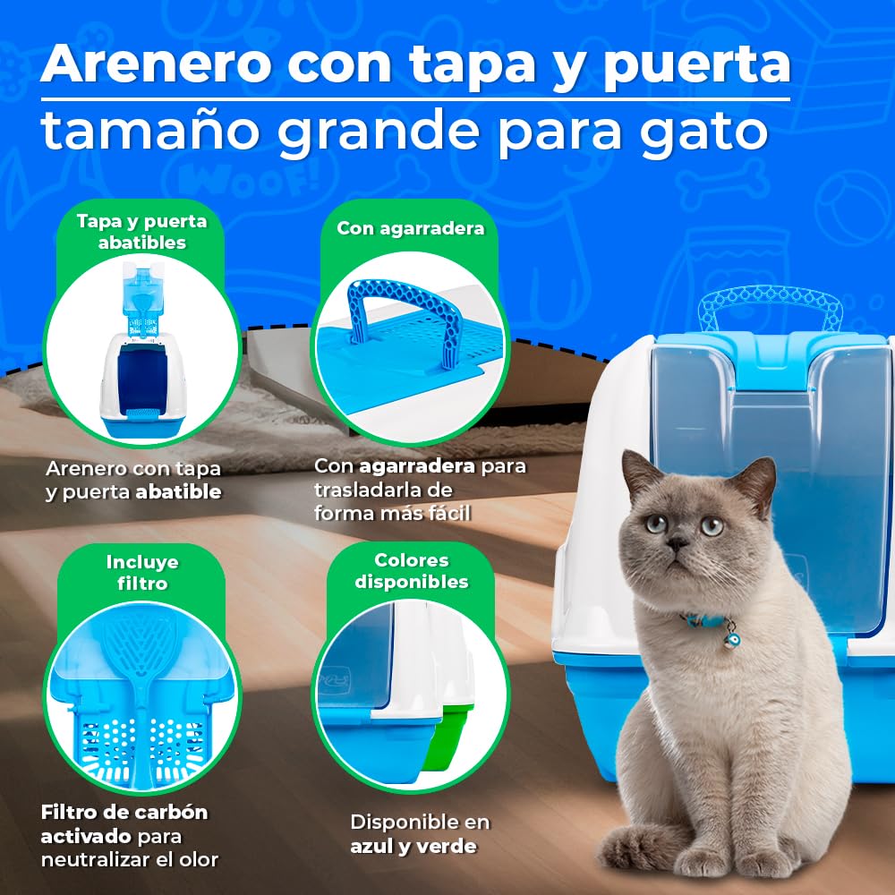 MPS Arenero Grande con Tapa y Puerta Abatible para Gato Varios Colores