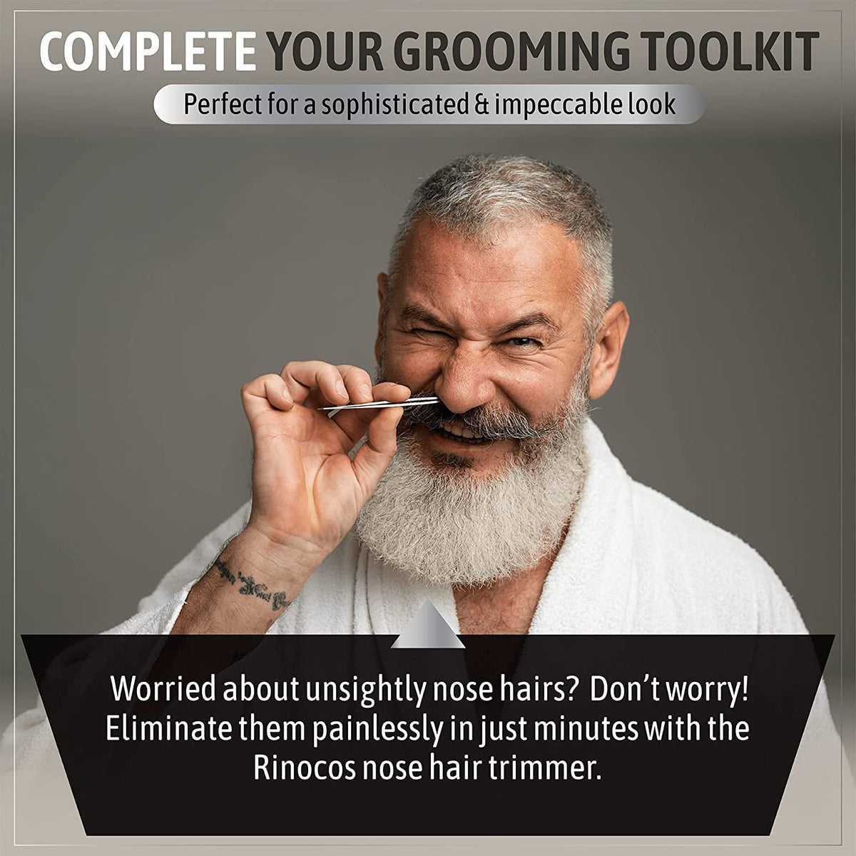 Recortador de Vello Nasal Rinocos Premium Hecho a Mano Grado Quirúrgico 304 para Hombre