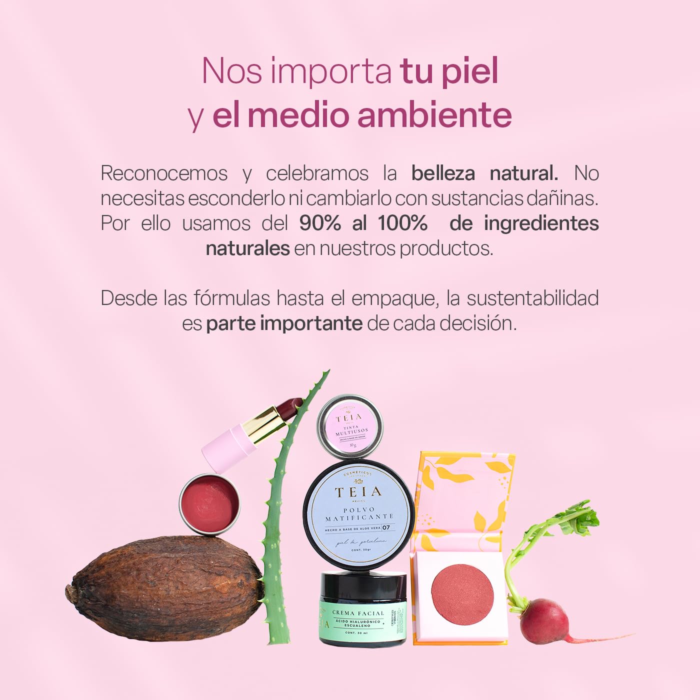 TEIA COSMETICOS Tinta Multiusos para labios, mejillas y párpados con ingredientes naturales (Amanecer)