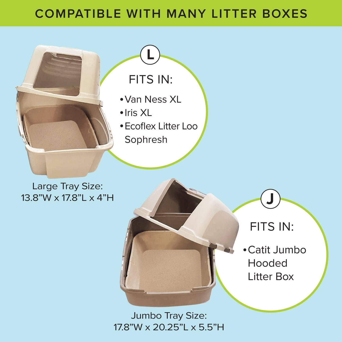 Kitty Sift (6 Unidades) Caja de Arena desechable para Gatos, sostenible, Limpia, Grande, Paquete de 6