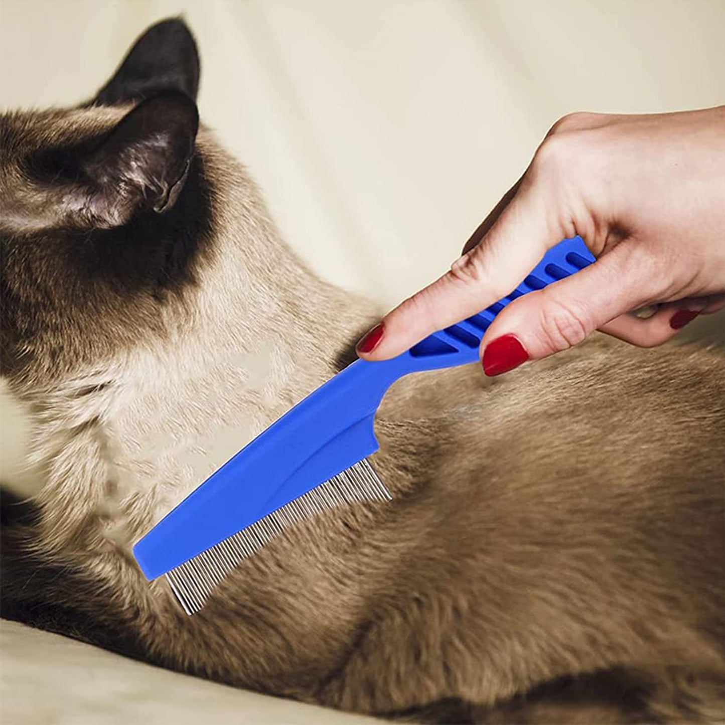Kit de 6 piezas de aseo para conejos, cepillo de aseo de conejos, removedor de pelo de mascotas, cepillo de baño de doble cara, peine para mascotas, cortaúñas de mascotas y recortador para conejos, hámsteres, conejitos y cobayas, azul