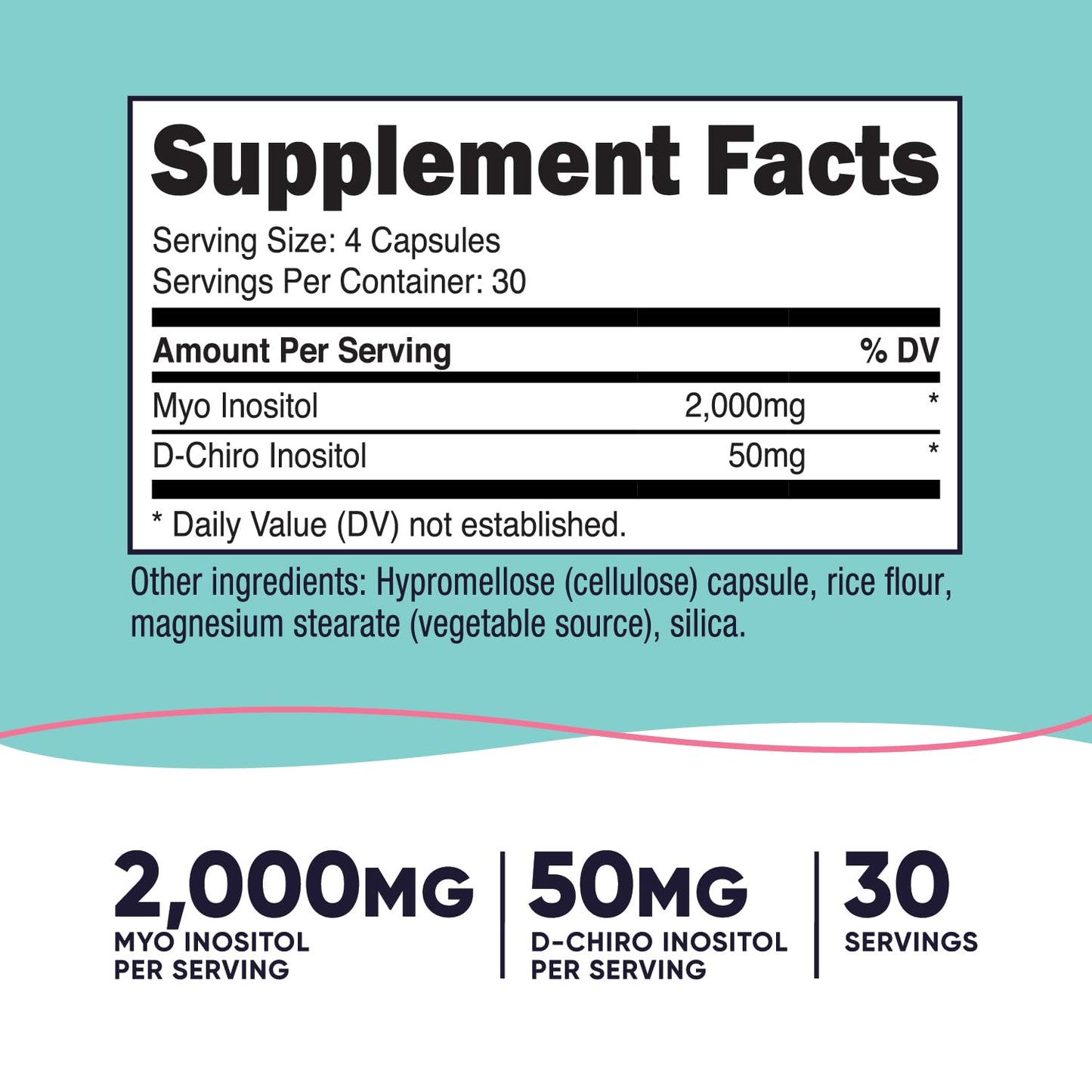 Cápsulas Nutricost Inositol Myo Inositol y D-chiro-inositol 120 Unidades Equilibrio Hormonal, Salud Reproductiva y Metabólica