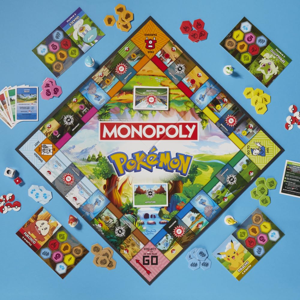 Hasbro Gaming Juego de Mesa Monopoly Edición Pokémon | De 2 a 4 Jugadores