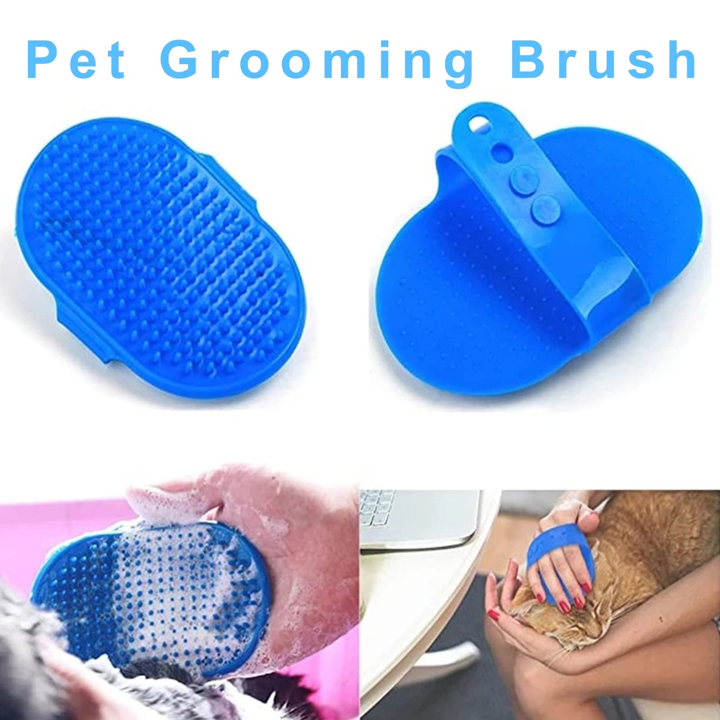 Kit de 6 piezas de aseo para conejos, cepillo de aseo de conejos, removedor de pelo de mascotas, cepillo de baño de doble cara, peine para mascotas, cortaúñas de mascotas y recortador para conejos, hámsteres, conejitos y cobayas, azul