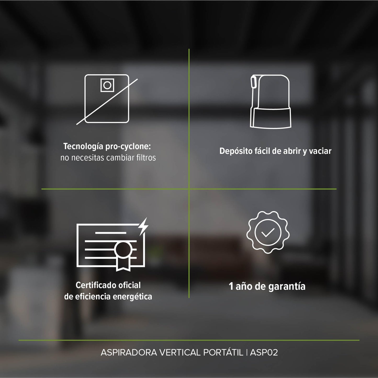 Aspiradora Vertical Inalambrica 3 en 1, Sistema Pro Cyclone, Bateria 2000 mAh, con Filtro de Acero Inoxidable Lavable, Sin Filtros, Incluye 6 cepillos | AVERA ASP02