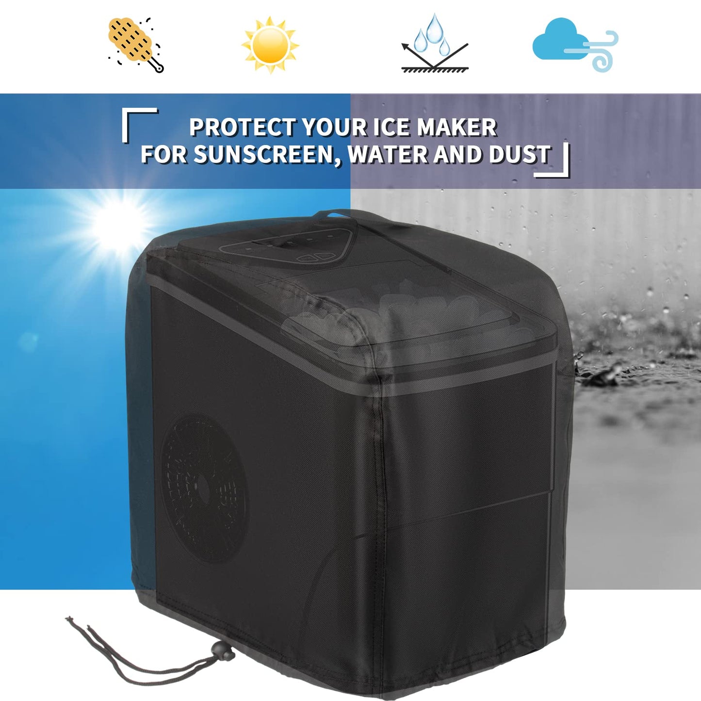 Guisong - Funda para máquina de hielo AGLUCKY para máquina de hielo de encimera, resistente al agua y al polvo, cubierta para máquina de helado portátil o máquinas de hielo, 13 x 9 x 12 pulgadas