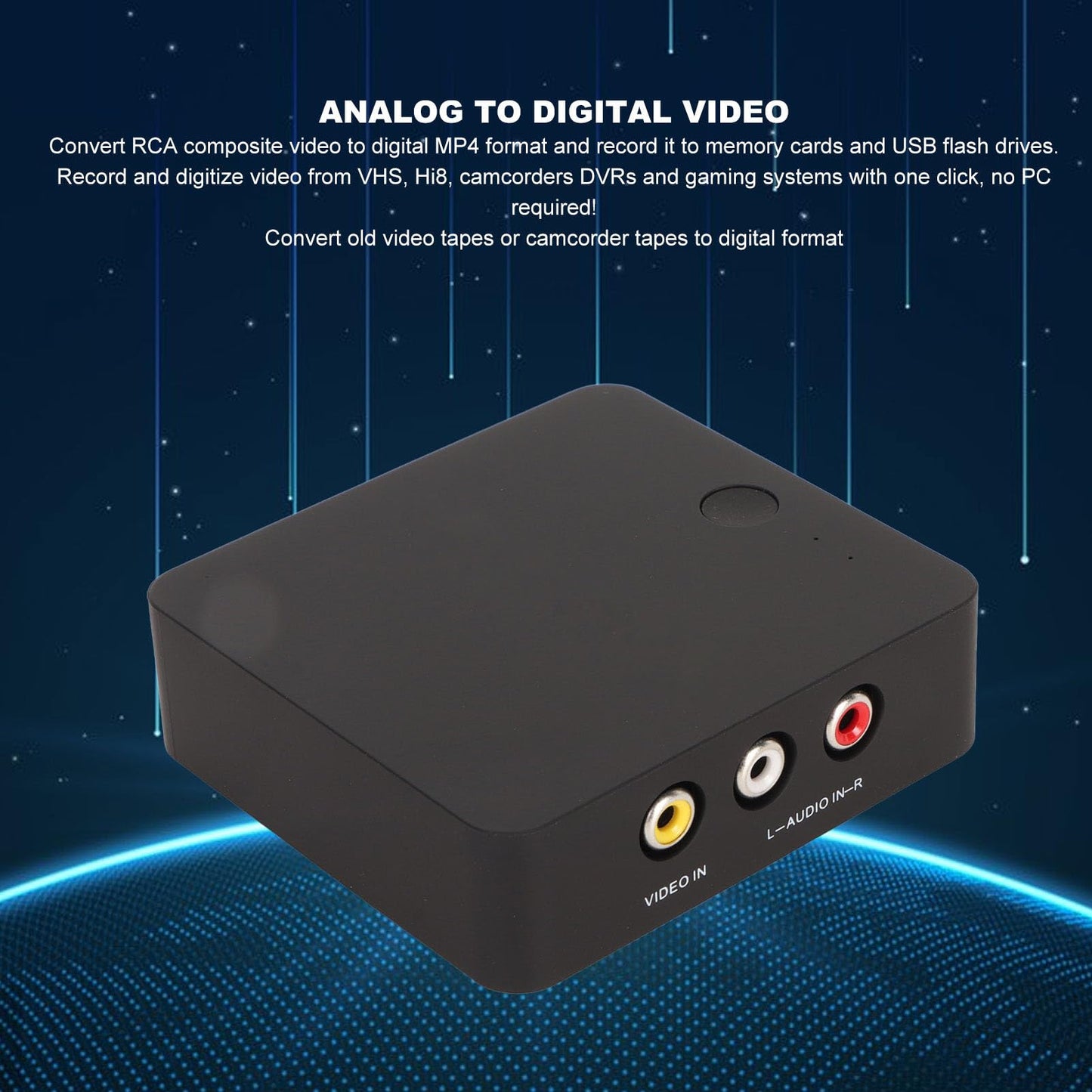 Grabadora AV VHS Hi8 VCR DVR DVD, Convierte Vídeo Analógico a Formato Digital con unClic, Comparte Archivos Directamente, Grabadora Convertidora de Vídeo Compuestoa MP4