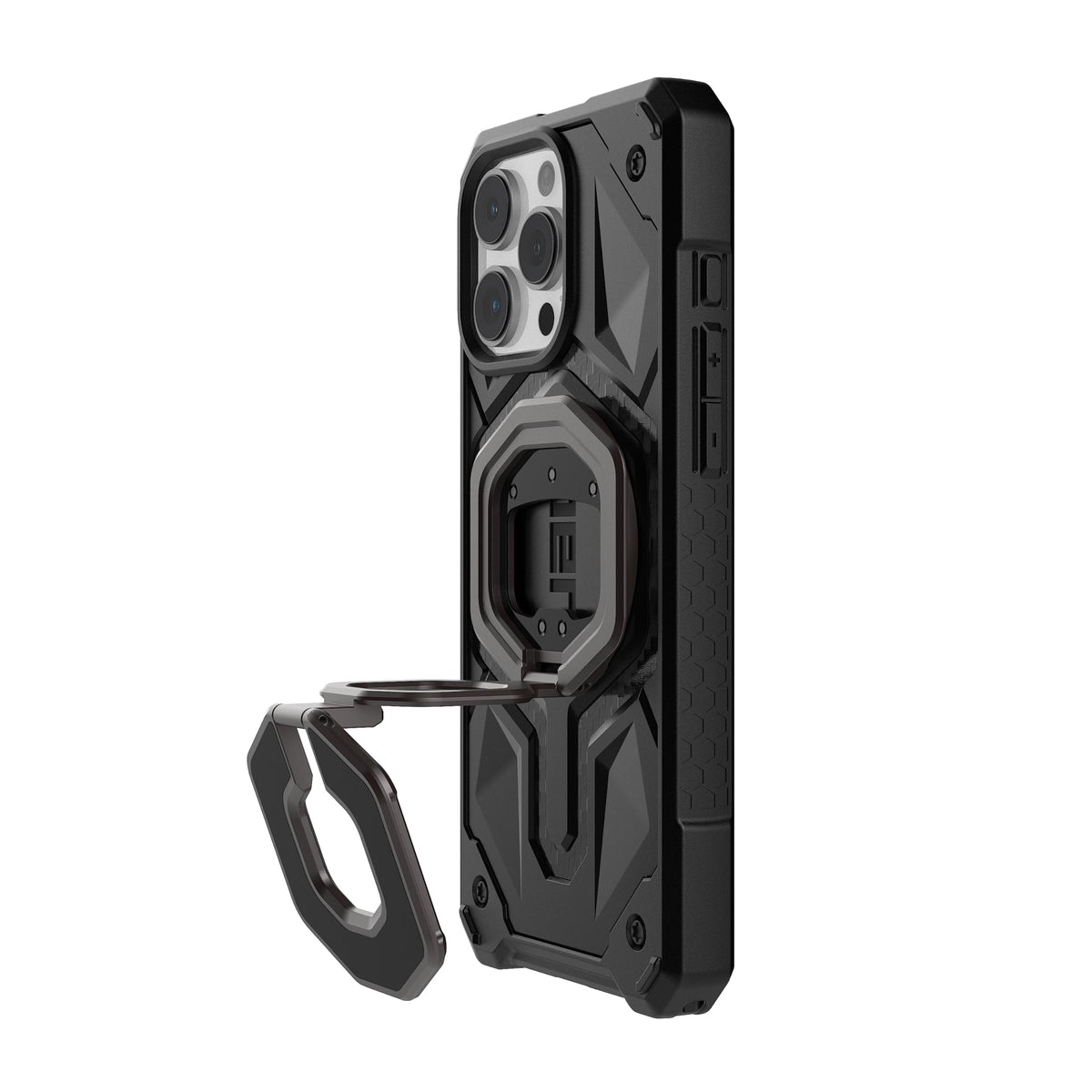 Soporte de Anillo Magnético Urban Armor Gear UAG Negro con Abrebotellas Incorporado y Rotación 360 Grados Compatible MagSafe